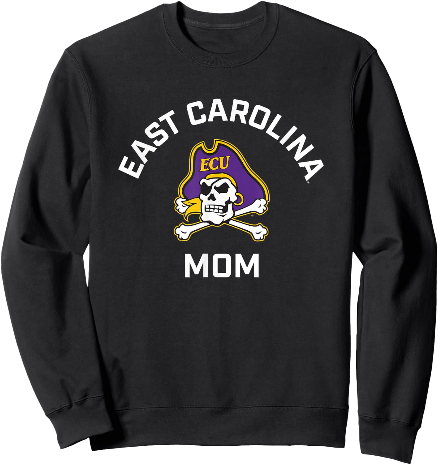 East Carolina University ECU Pirates Arched Mom Sweatshirt - Sweatshirt | Black