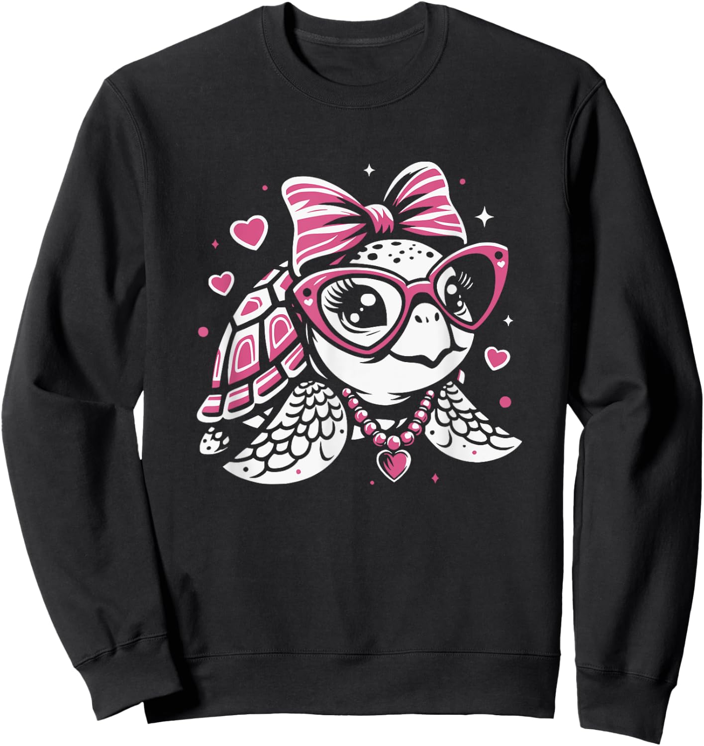 Cute Sea Turtle For Girls Graphic Art Design Sweatshirt - Sweatshirt | Black
