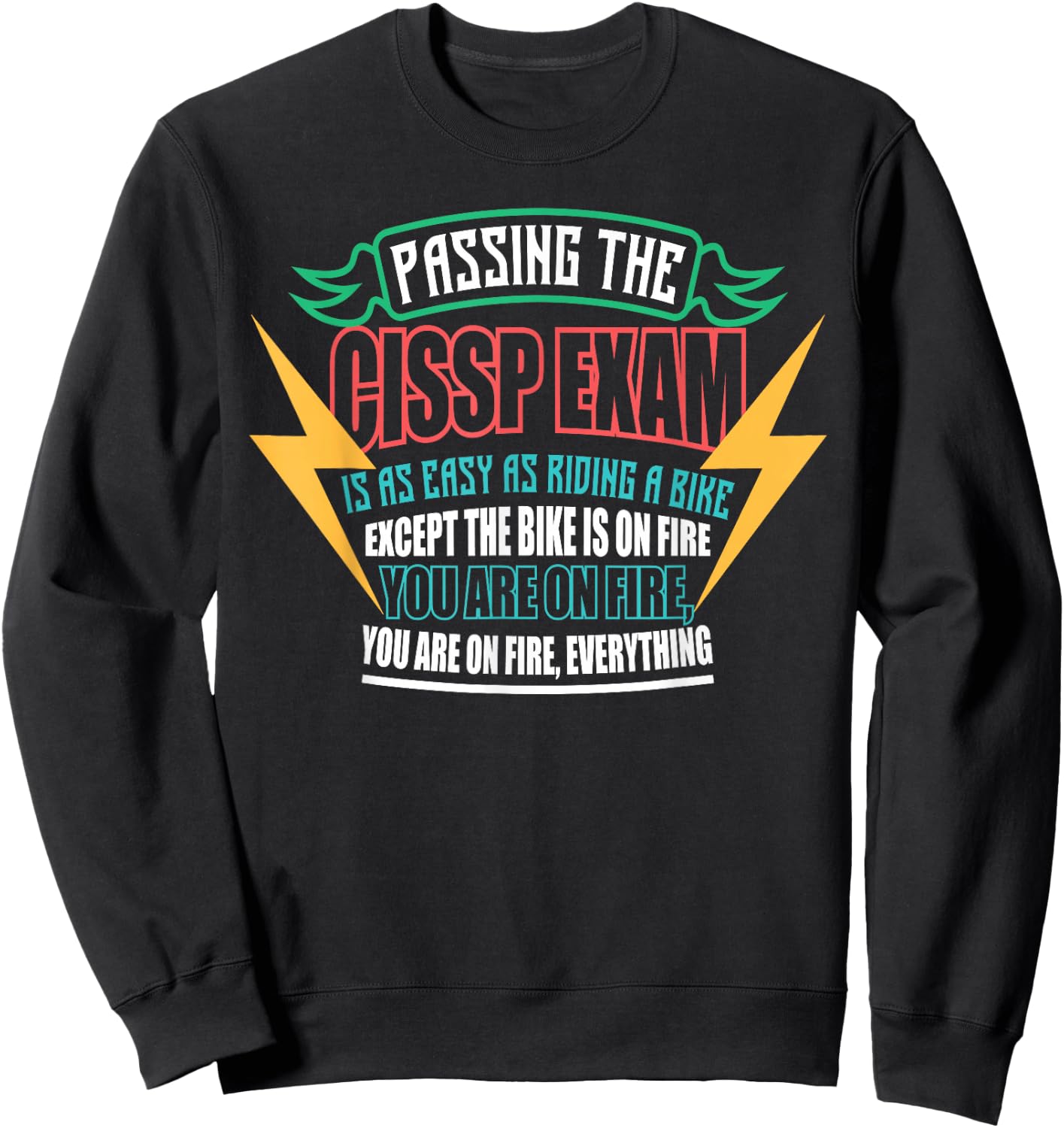 Cybersecurity CISSP Exam Passer Computer Programmer Nerd Sweatshirt - Sweatshirt | Black