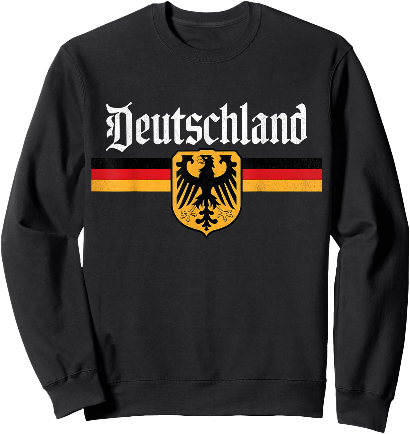 Coat of Arms Eagle Banner Vintage Deutschland Germany Flag , Small, Black Sweatshirt - Sweatshirt | Black