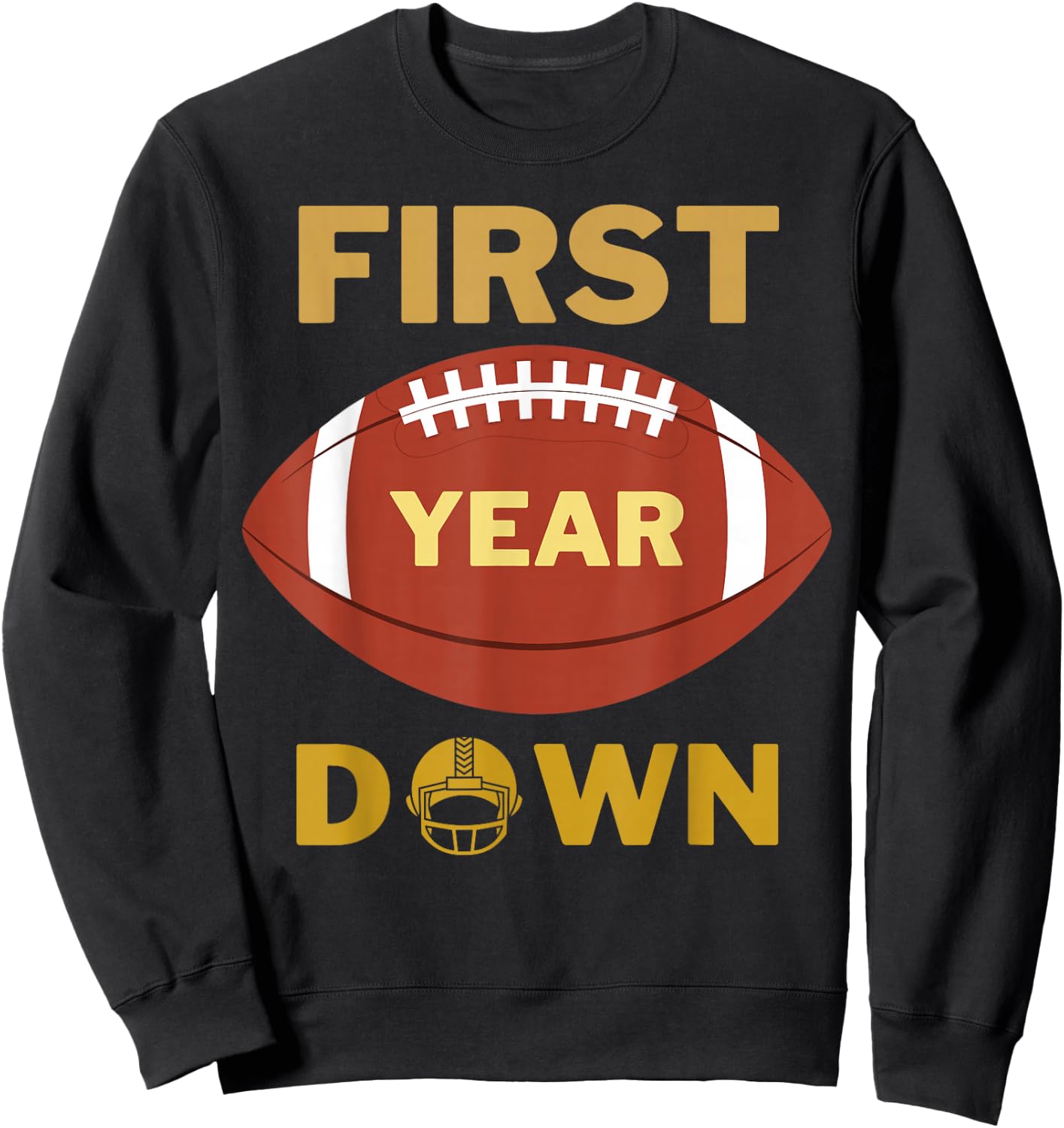 1st Down Football Themed Birthday Party Boys Sports Outfit Sweatshirt - Sweatshirt | Black