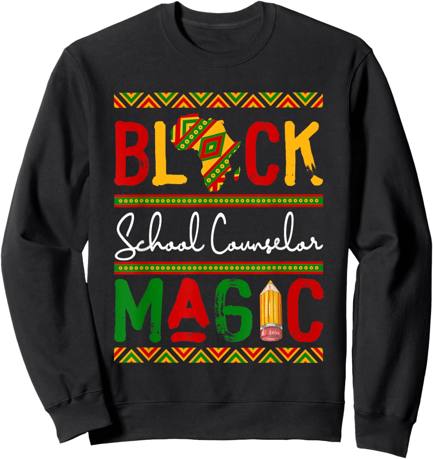 Black Costume School Counselor Proud Black History Month Sweatshirt - Sweatshirt | Black