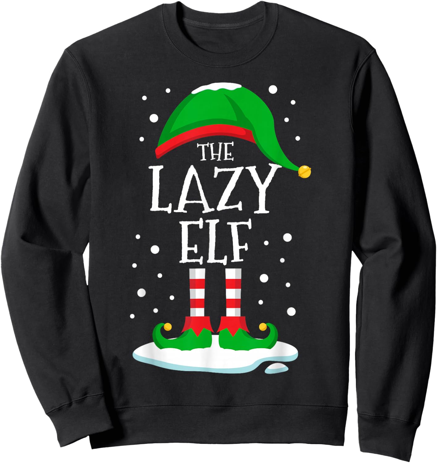 The Lazy Elf Christmas Family Matching Xmas Group Funny Sweatshirt - Sweatshirt | Black