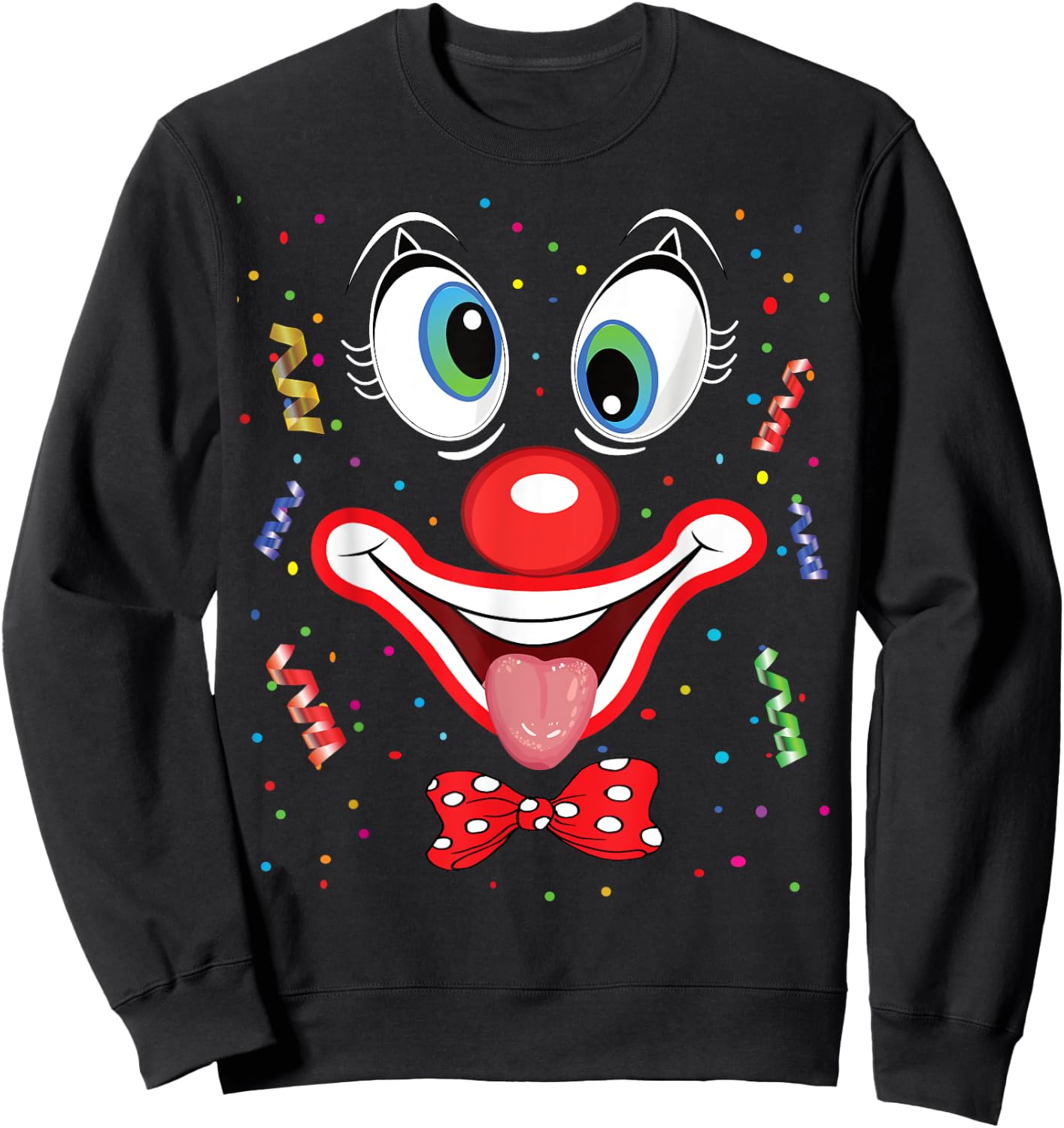 Carnival Clown Face Circus Costume Kids Men Women Carnivals Sweatshirt - Sweatshirt | Black