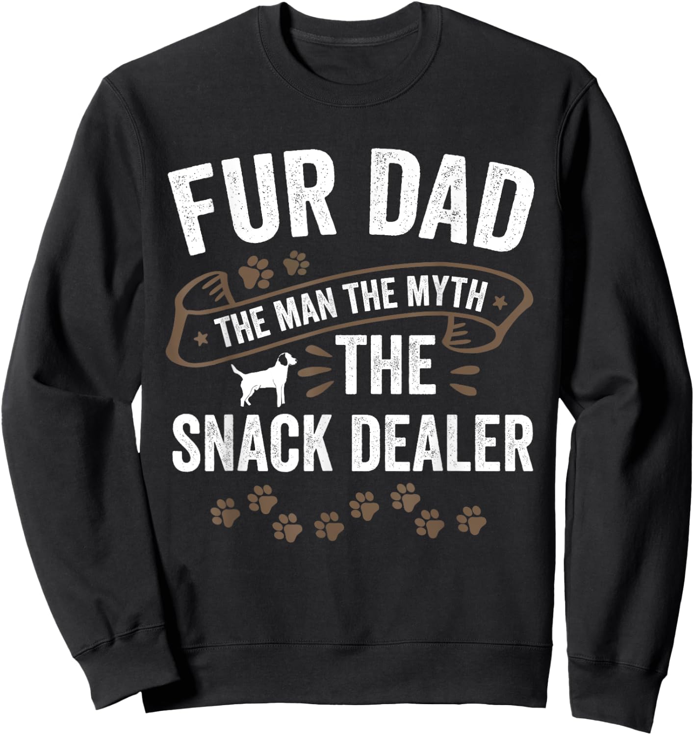 Fur Dad Dog Fathers Day 2024 Men Women Sweatshirt - Sweatshirt | Black