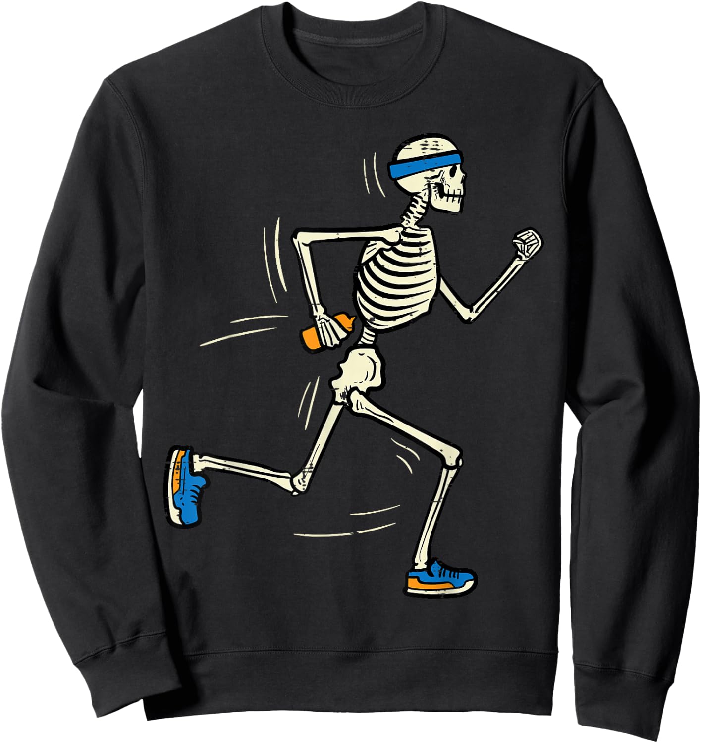 Halloween Skeleton Running Marathon Costume Men Women Kids Sweatshirt - Sweatshirt | Black