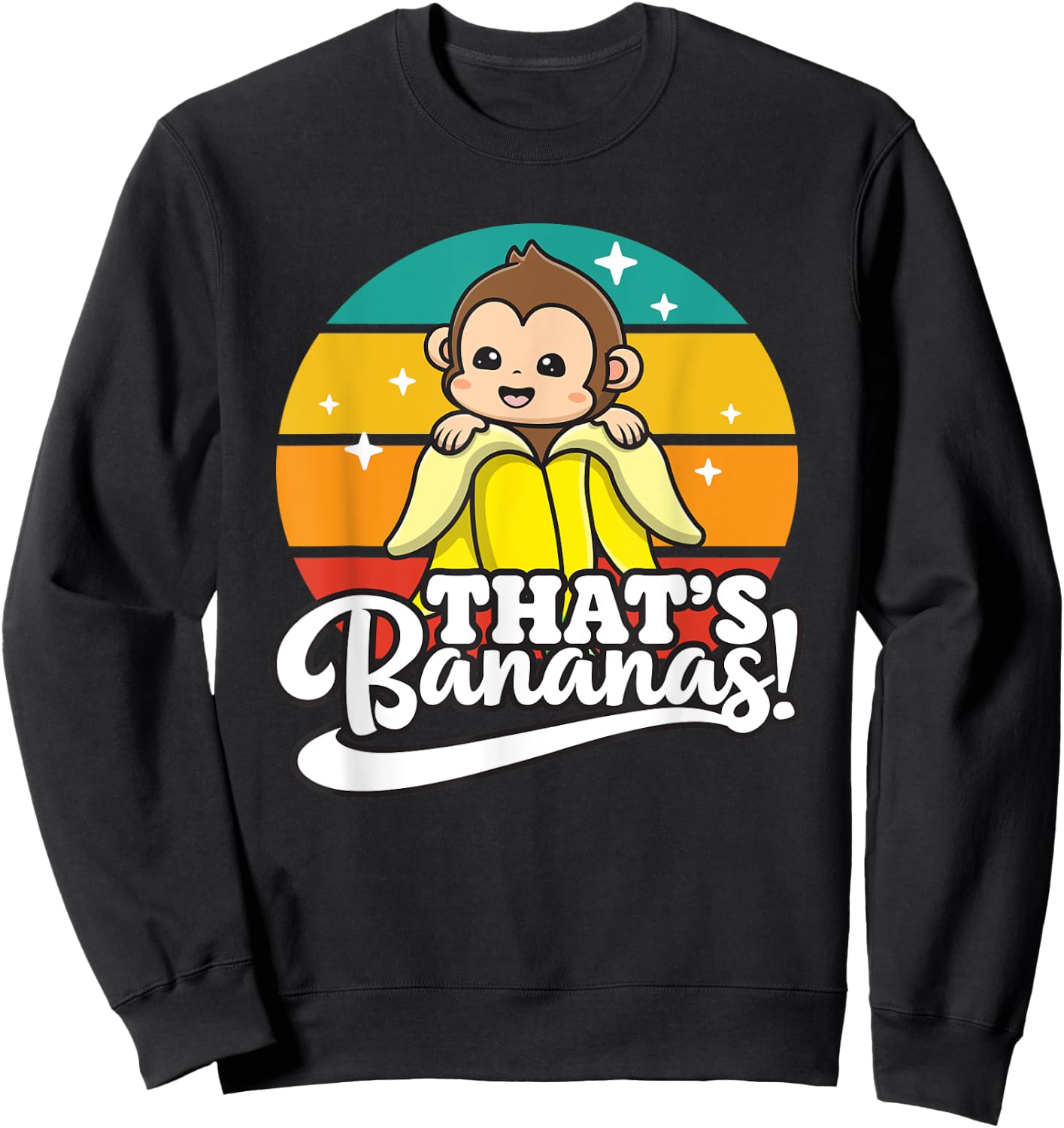 Cute Kawaii Monkey, Funny That’s Bananas Sweatshirt - Sweatshirt | Black