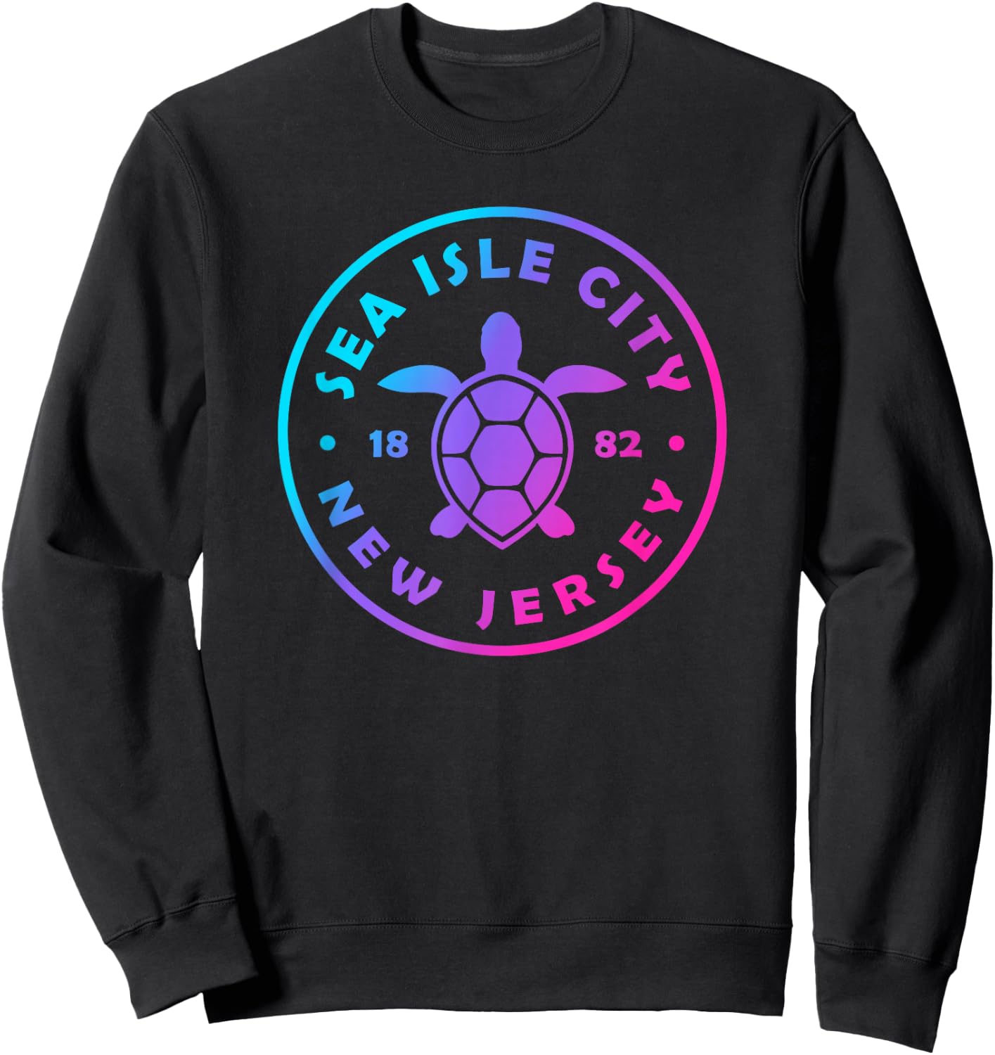 Sea Isle City New Jersey Sea Turtle Tie Dye Souvenir Sweatshirt - Sweatshirt | Black