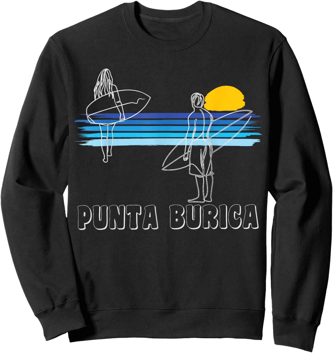 Punta Burica Surfing Beach Surf Guy Girl Sweatshirt - Sweatshirt | Black