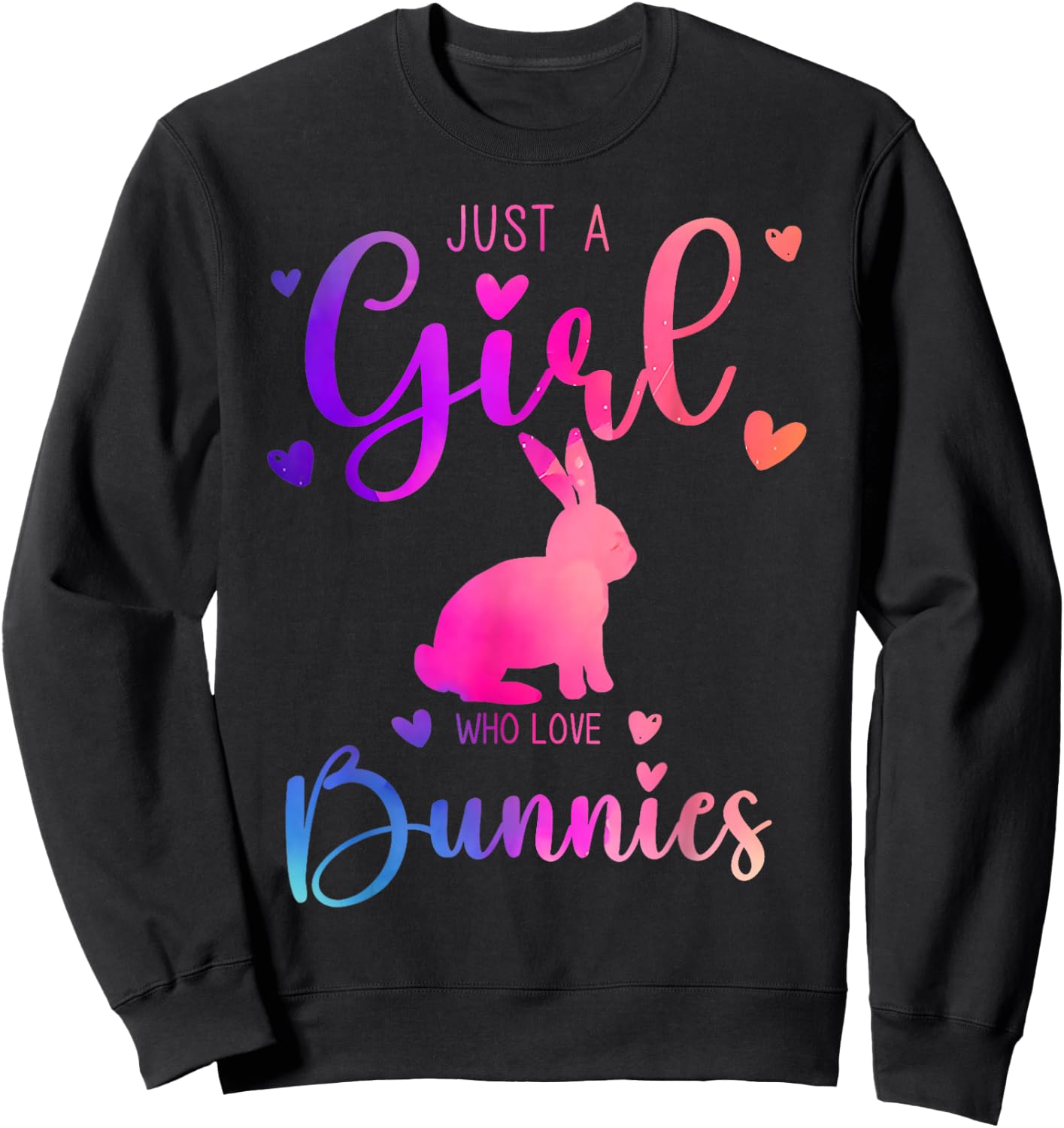 Just a Girl Who Loves Bunnies Dress and Kids Sweatshirt - Sweatshirt | Black