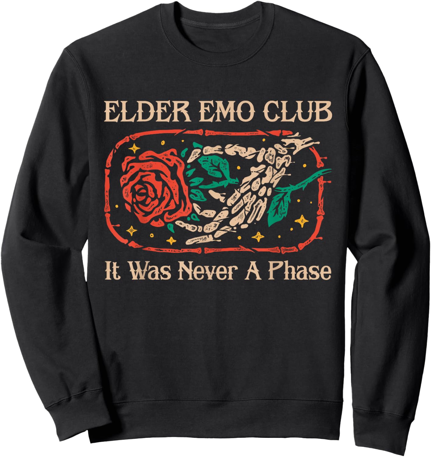 Elder Emo Club It Was Never A Phase Design Sweatshirt - Sweatshirt | Black