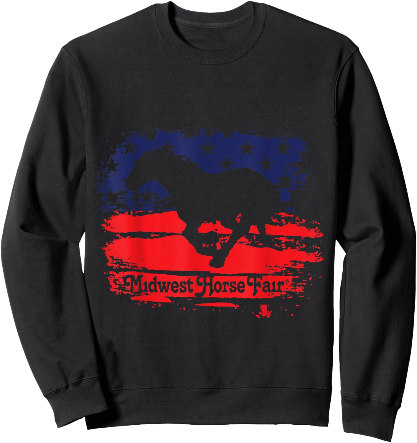 Midwest Horse Fair Red/White/Blue Flag Sweatshirt - Sweatshirt | Black