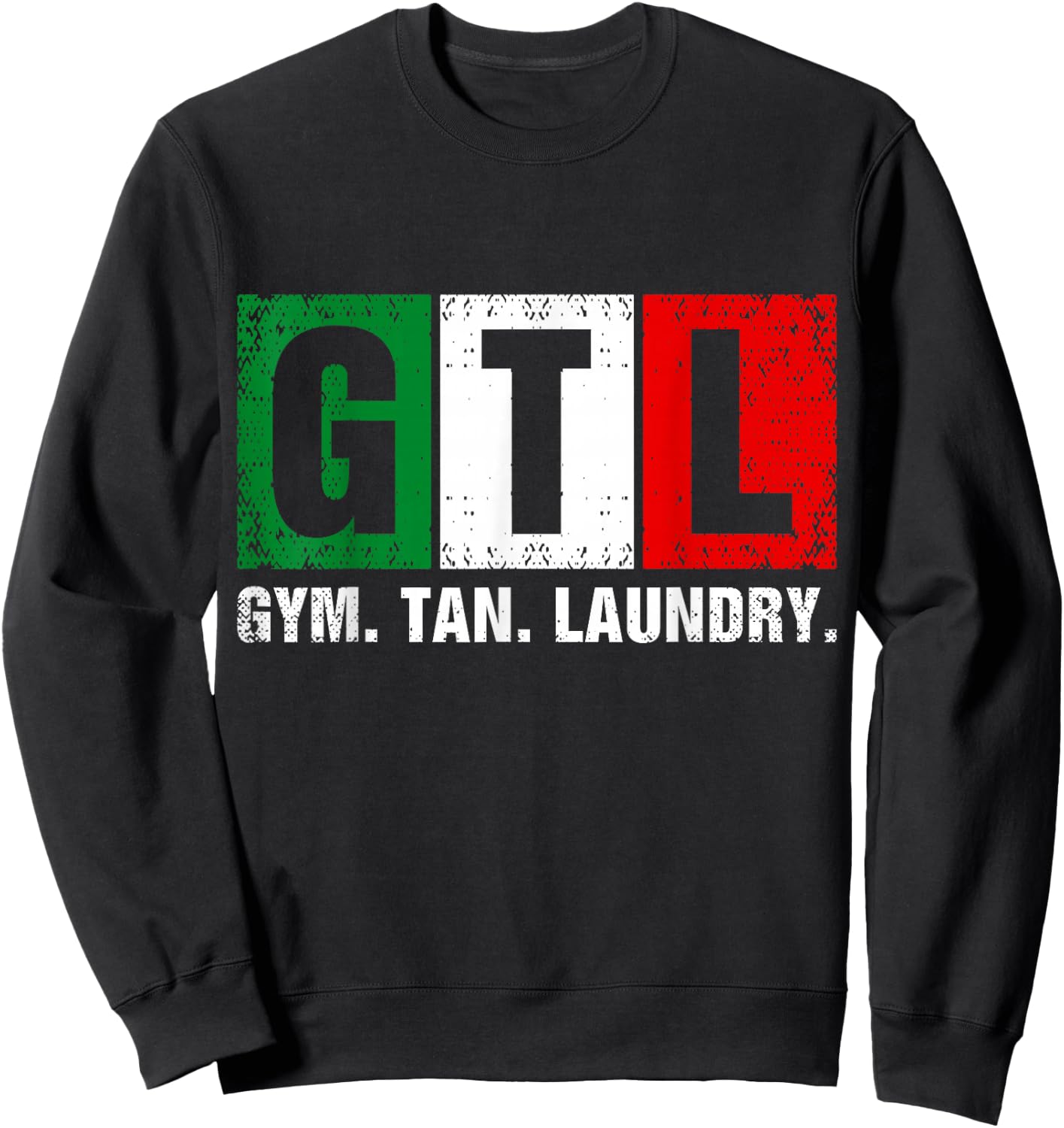 GTL Gym Tan Laundry Italian Flag Sweatshirt - Sweatshirt | Black