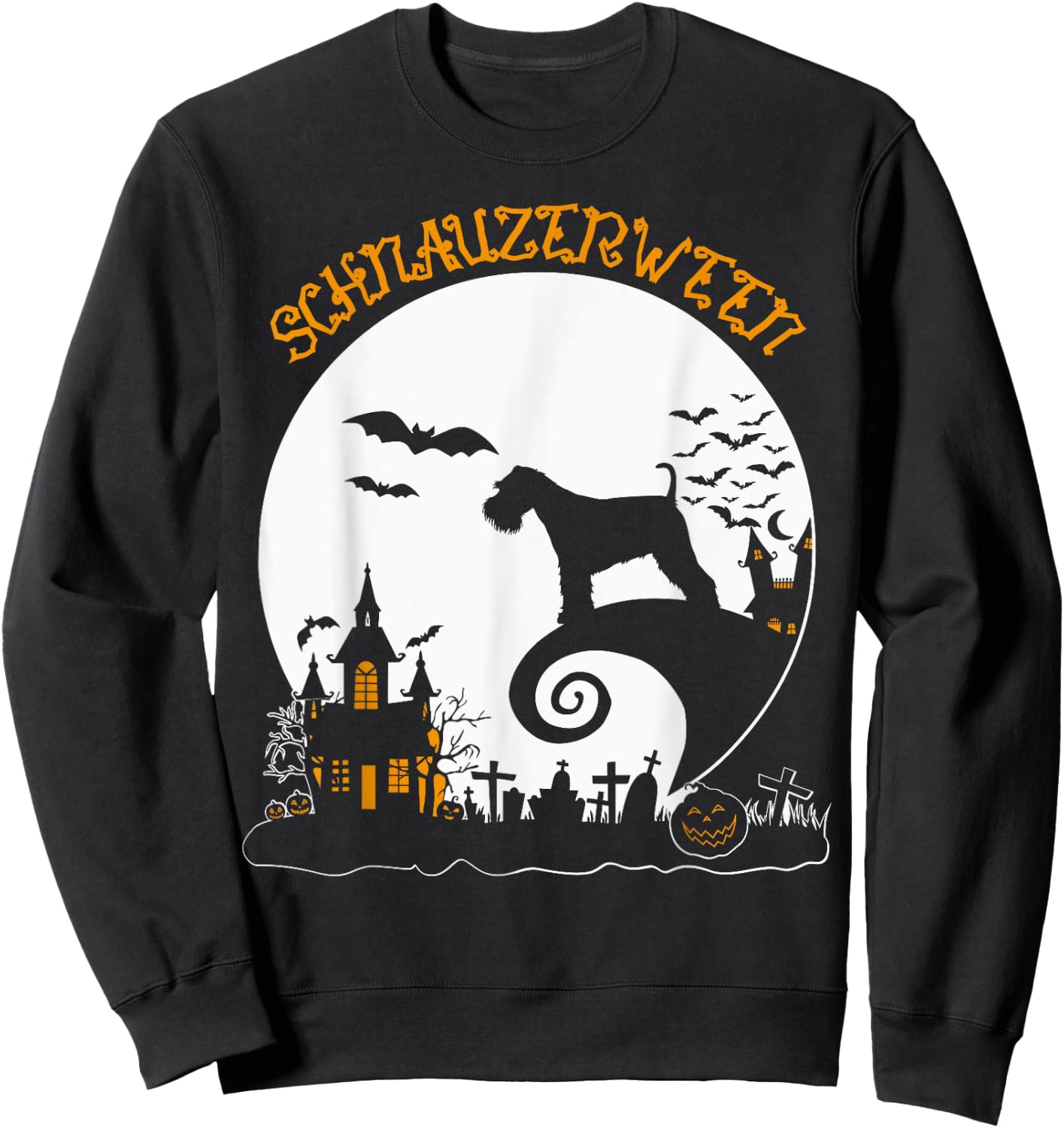 Cute Schnauzer Halloween Dog Mom Lover Schnauzerween Sweatshirt - Sweatshirt | Black