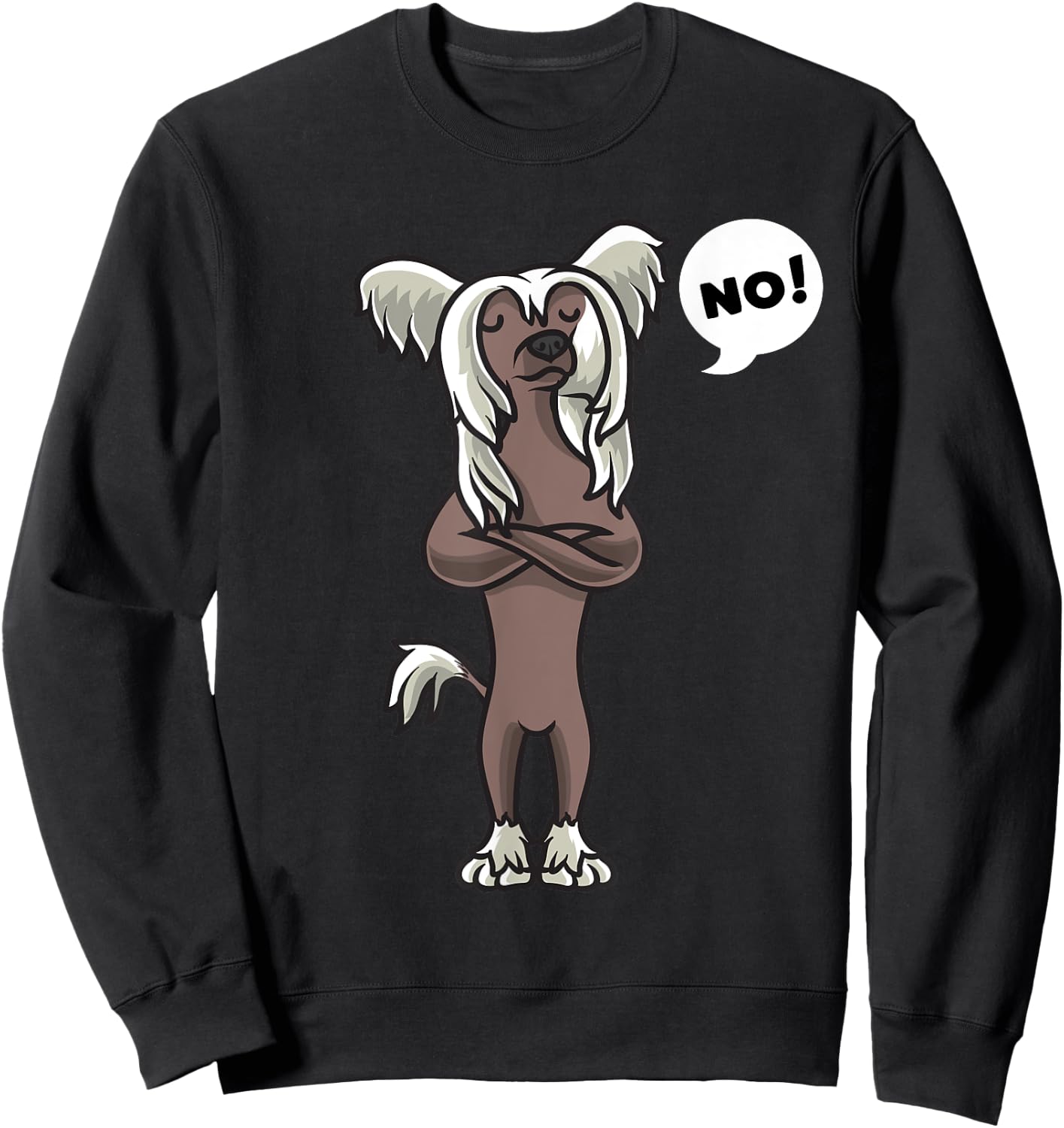 Stubborn Chinese Crested Dog Women Girls Kids Sweatshirt - Sweatshirt | Black