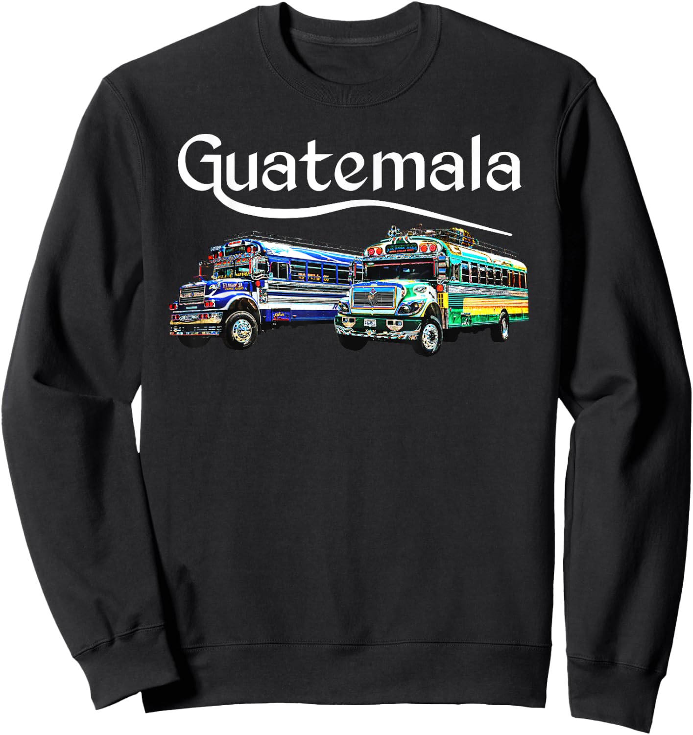 Chicken Bus Guatemala Chapin Quetzal Antigua Tikal Maya 502 Sweatshirt - Sweatshirt | Black
