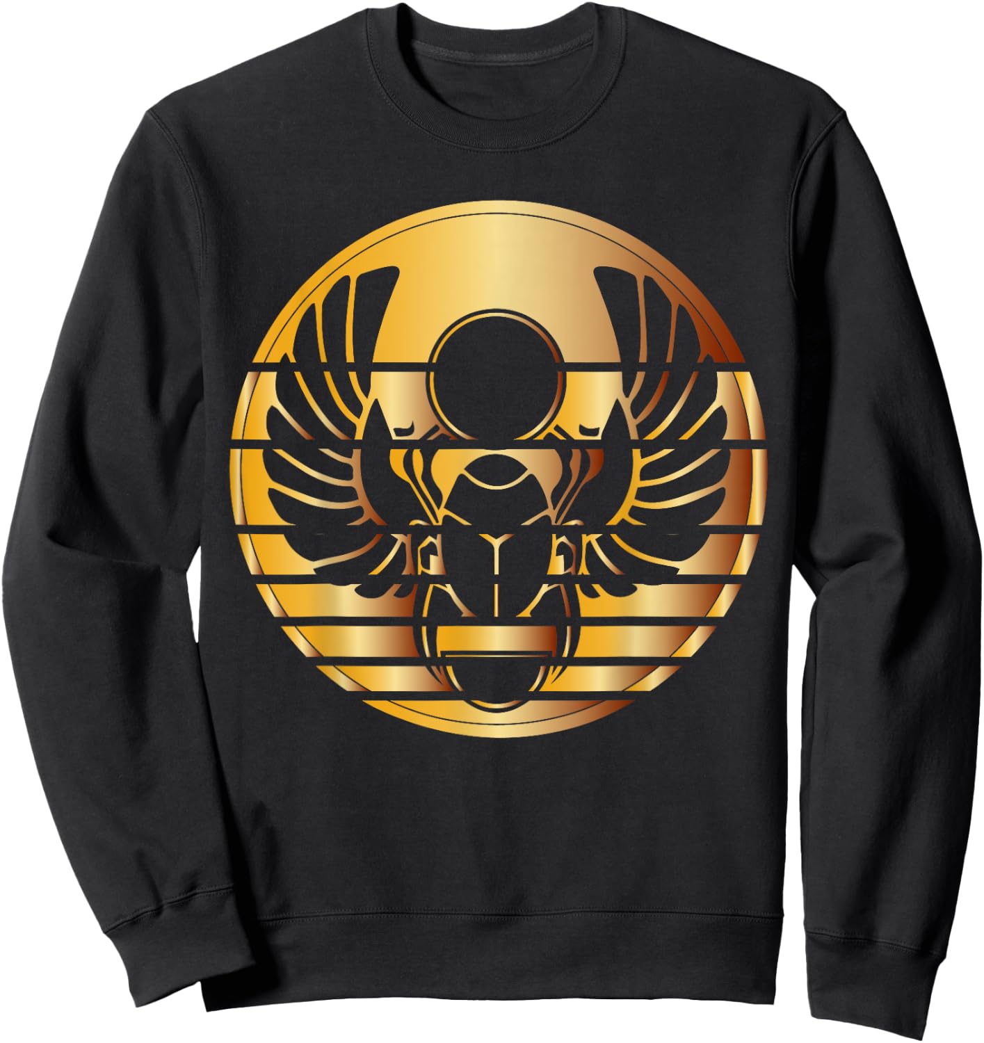 Scarab Beetle Retro Sunset Golden Sweatshirt - Sweatshirt | Black