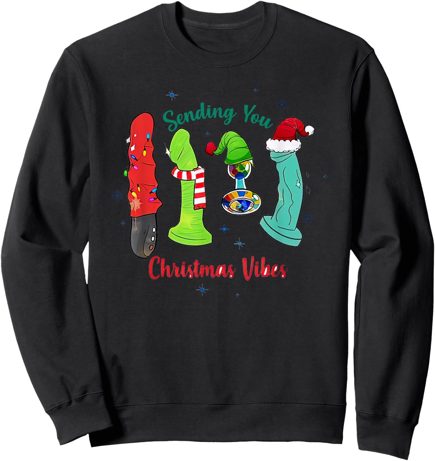 Sending You Gift Christmas Vibes Sweatshirt - Sweatshirt | Black