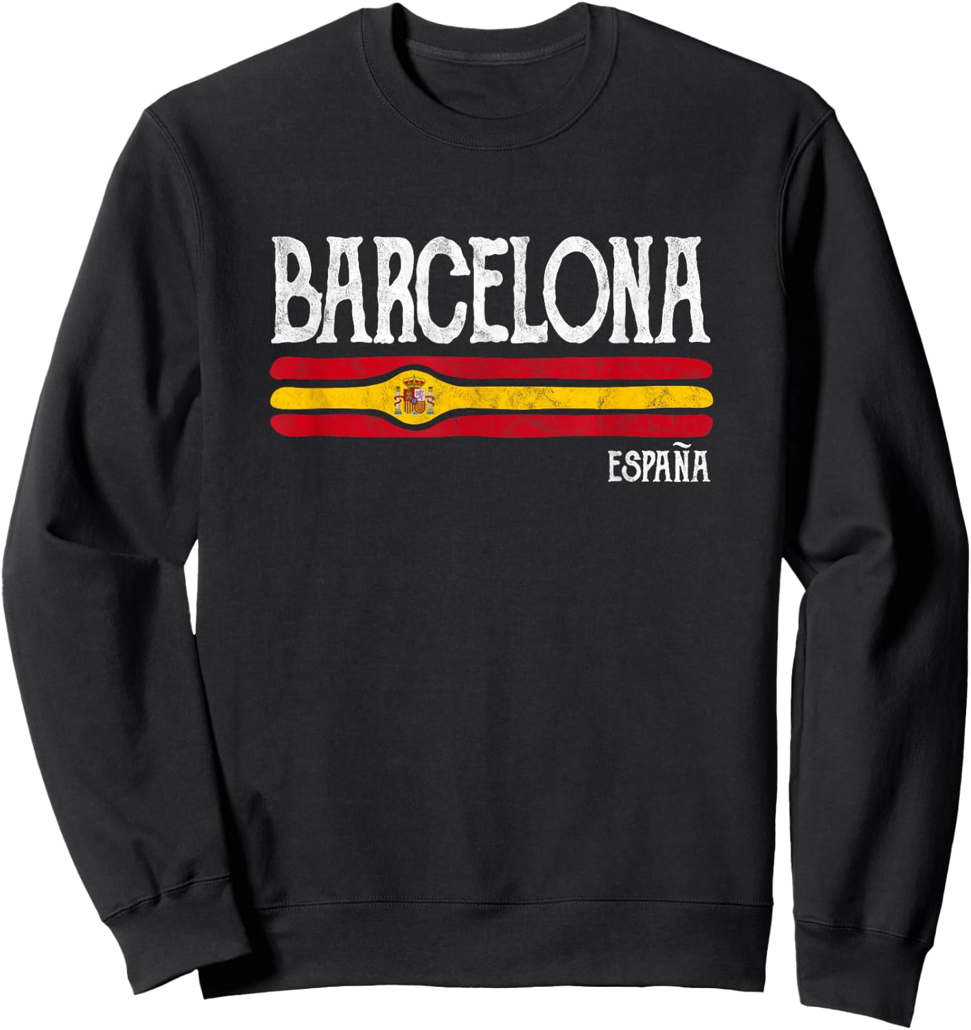 Vintage Barcelona Spain Souvenir Espana Gift Sweatshirt - Sweatshirt | Black