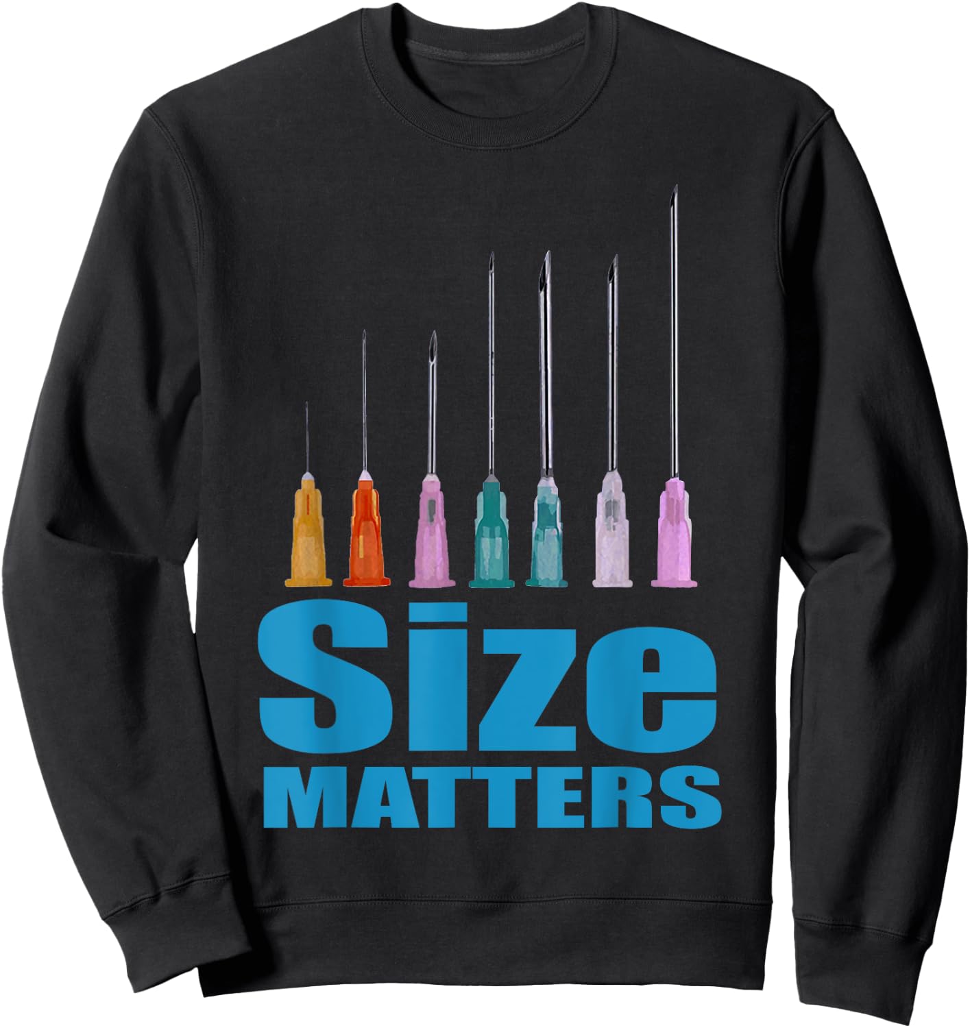 Nurse Classic Size Matter Funny Sweatshirt - Sweatshirt | Black