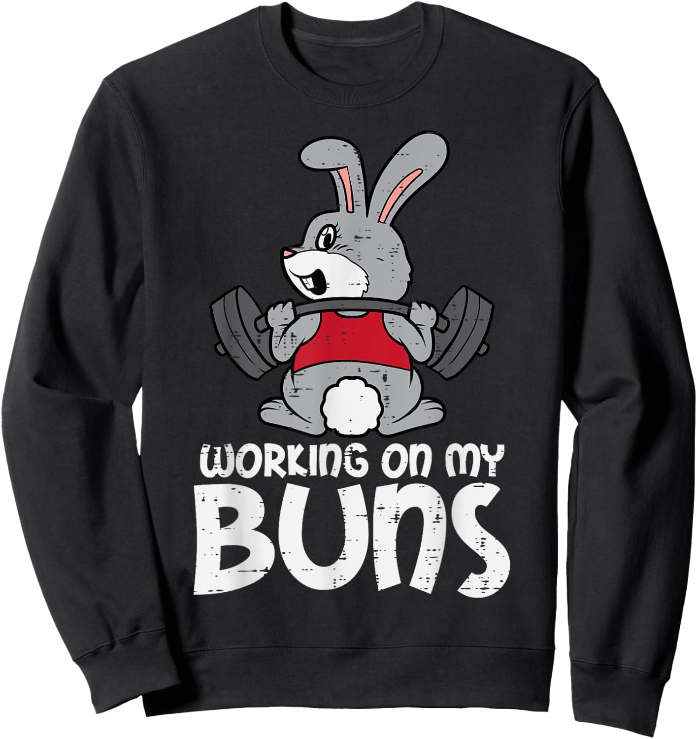 Easter Workout Working On My Buns Bunny Gym Men Women Kids Sweatshirt - Sweatshirt | Black