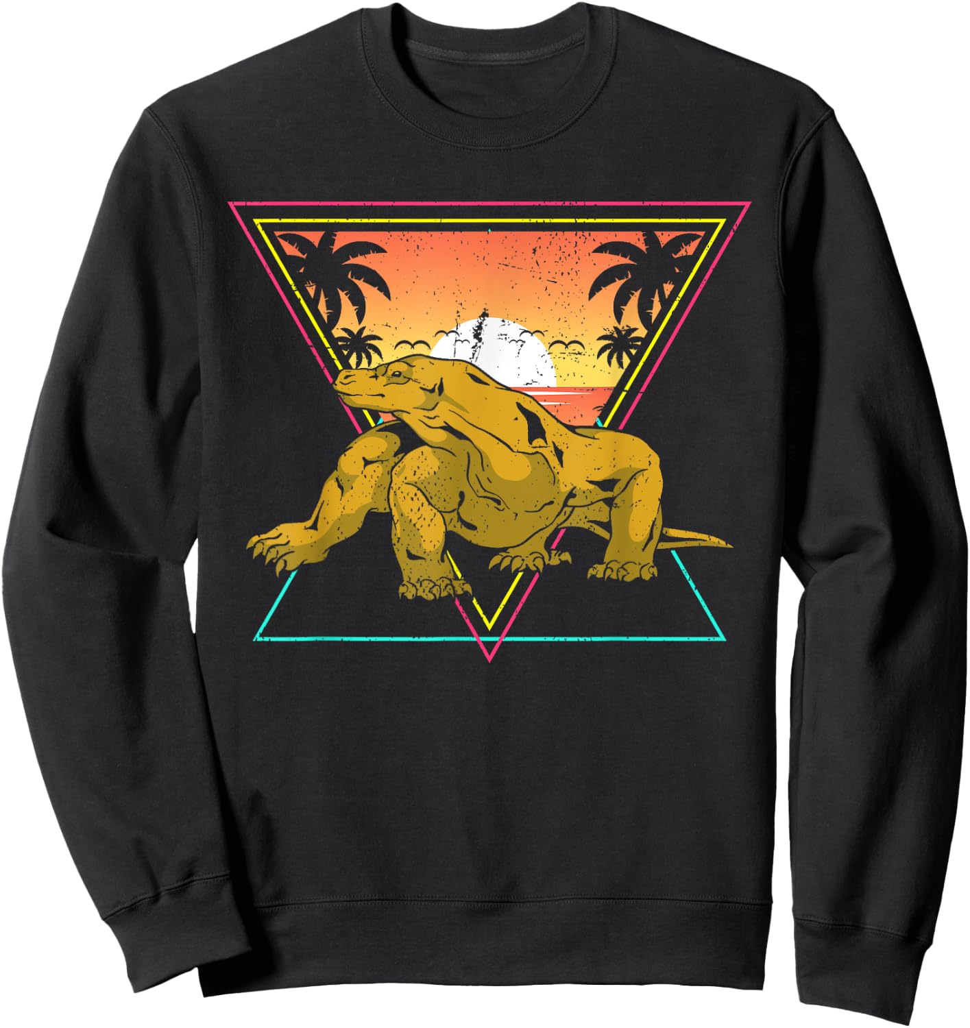 Nature Tropical Lizard Reptile Animal Sunset Komodo Dragon Sweatshirt - Sweatshirt | Black