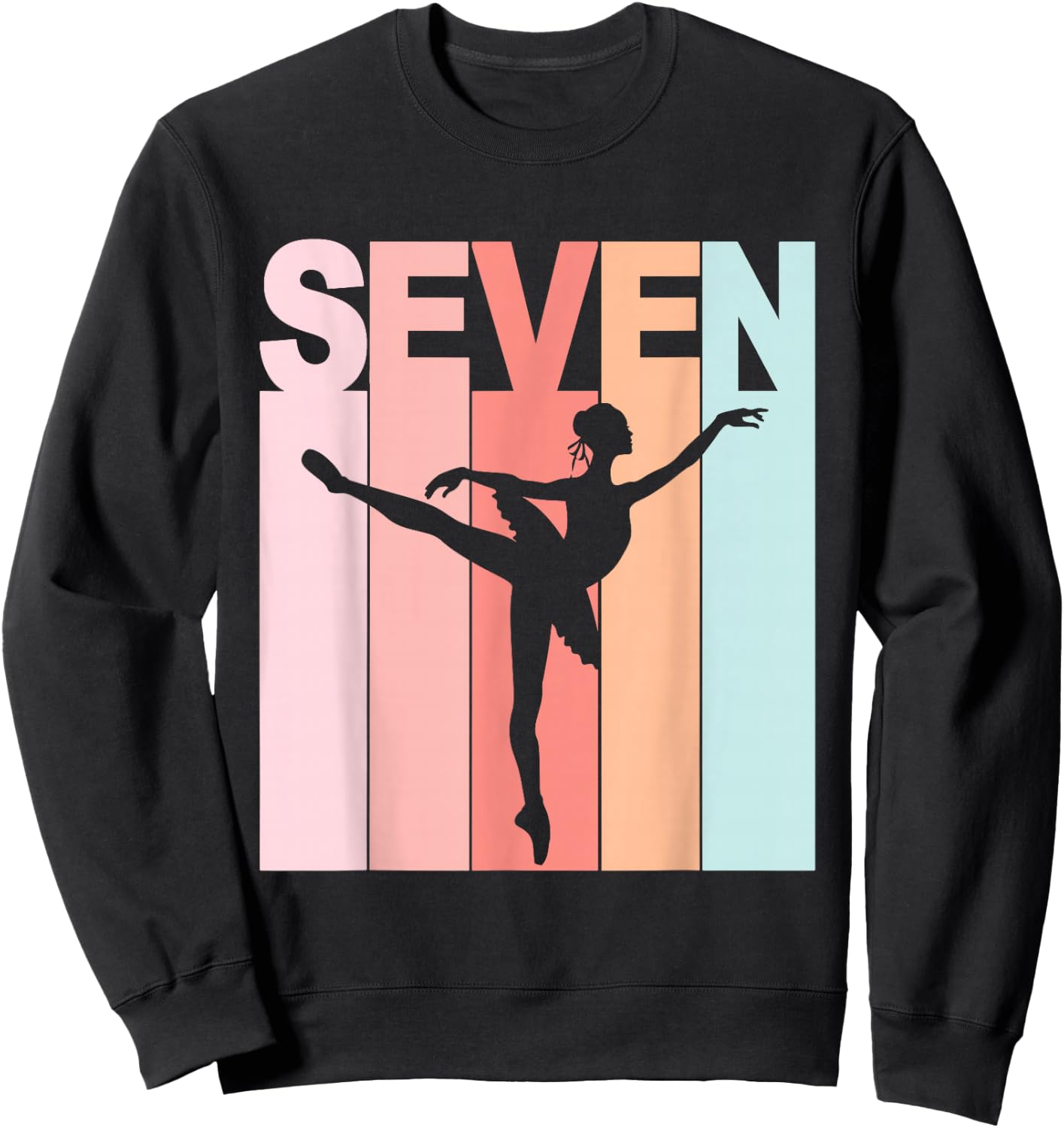 7th Birthday Ballet Dancer 7 Year Old Girl Ballerina Sweatshirt - Sweatshirt | Black