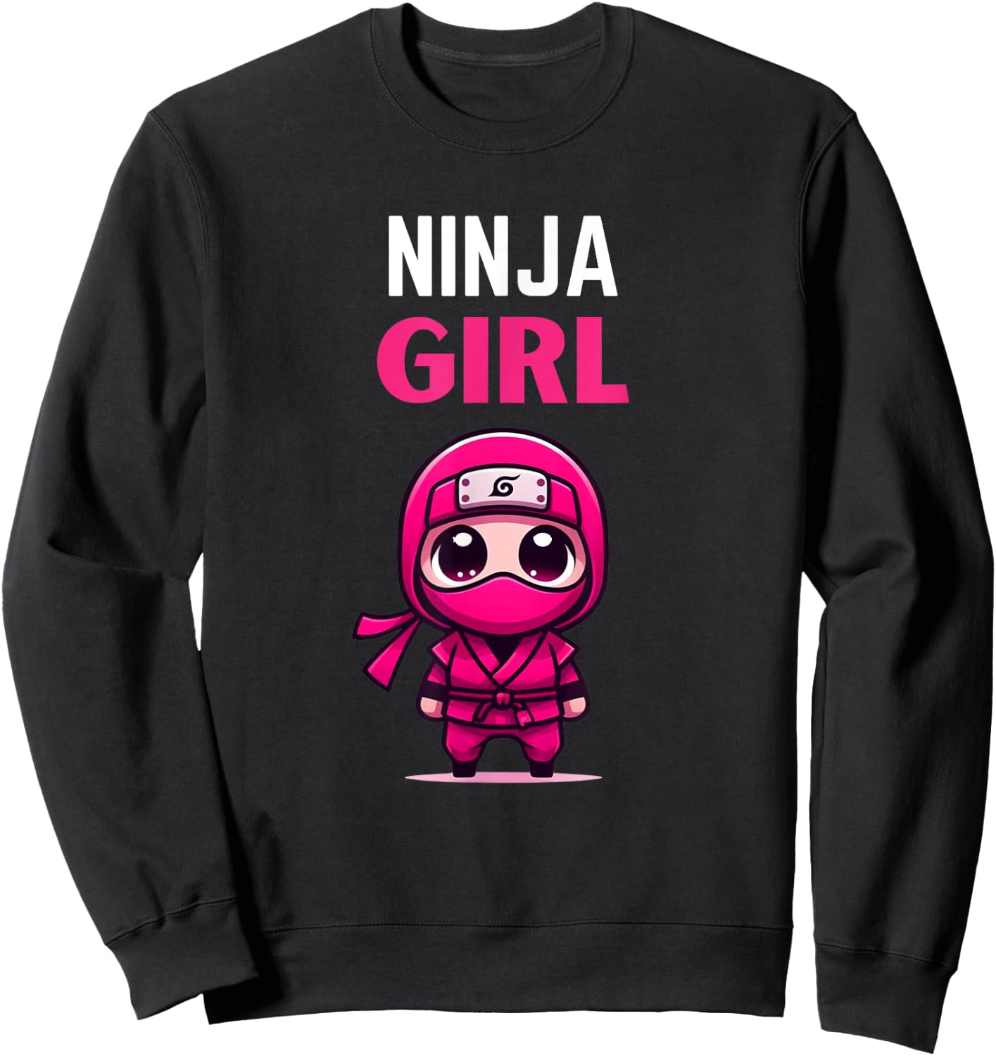 Birthday Ninja Girl Cute Kids Ninja Sweatshirt - Sweatshirt | Black