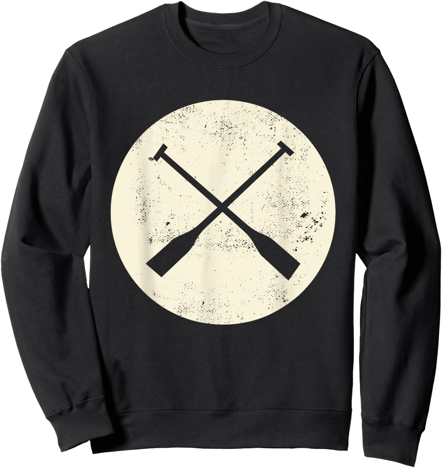 Retro Vintage Canoe Paddles Crossing - Canoe & Kayaking Sweatshirt - Sweatshirt | Black