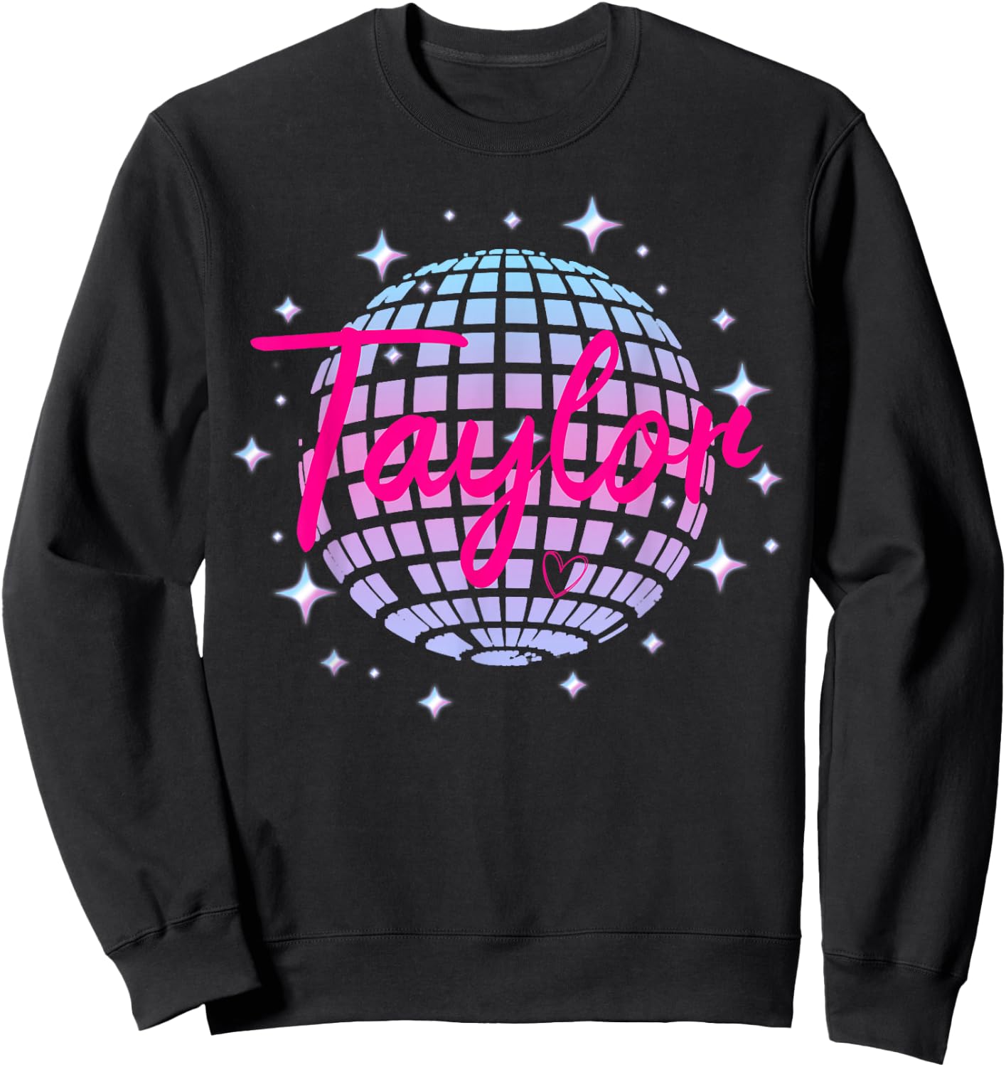 Taylor Personalized Name I Love Taylor Girl Groovy 70's 80's Sweatshirt - Sweatshirt | Black