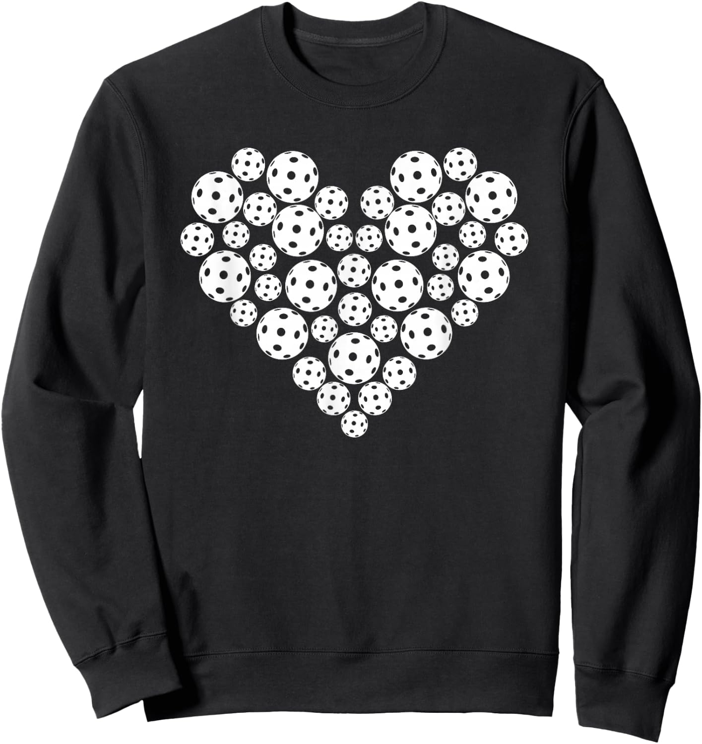 Funny Pickleball Love Heart Shape Valentine Sweatshirt - Sweatshirt | Black