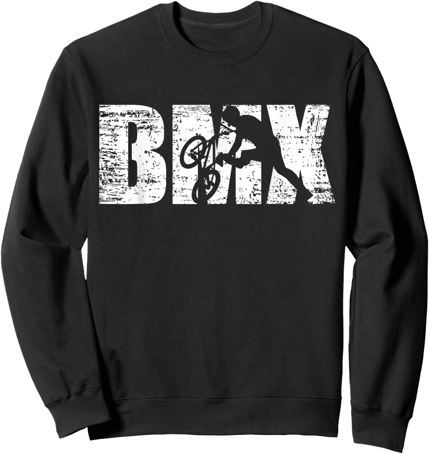 BMX - Distressed Look BMX Rider Sweatshirt - Sweatshirt | Black