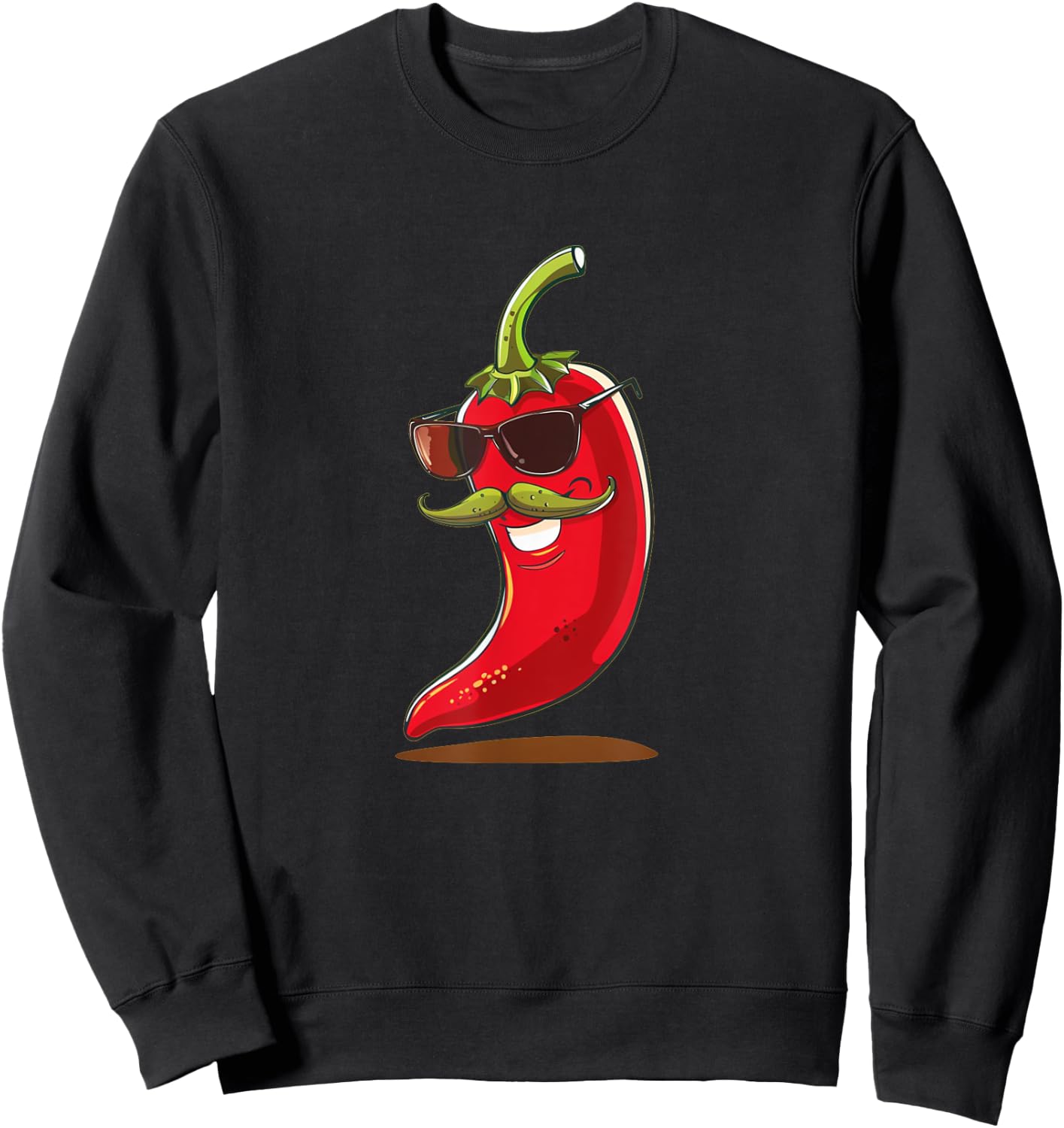 Cool Pepper with Mustache Beard Costume for Man and Woman Sweatshirt - Sweatshirt | Black