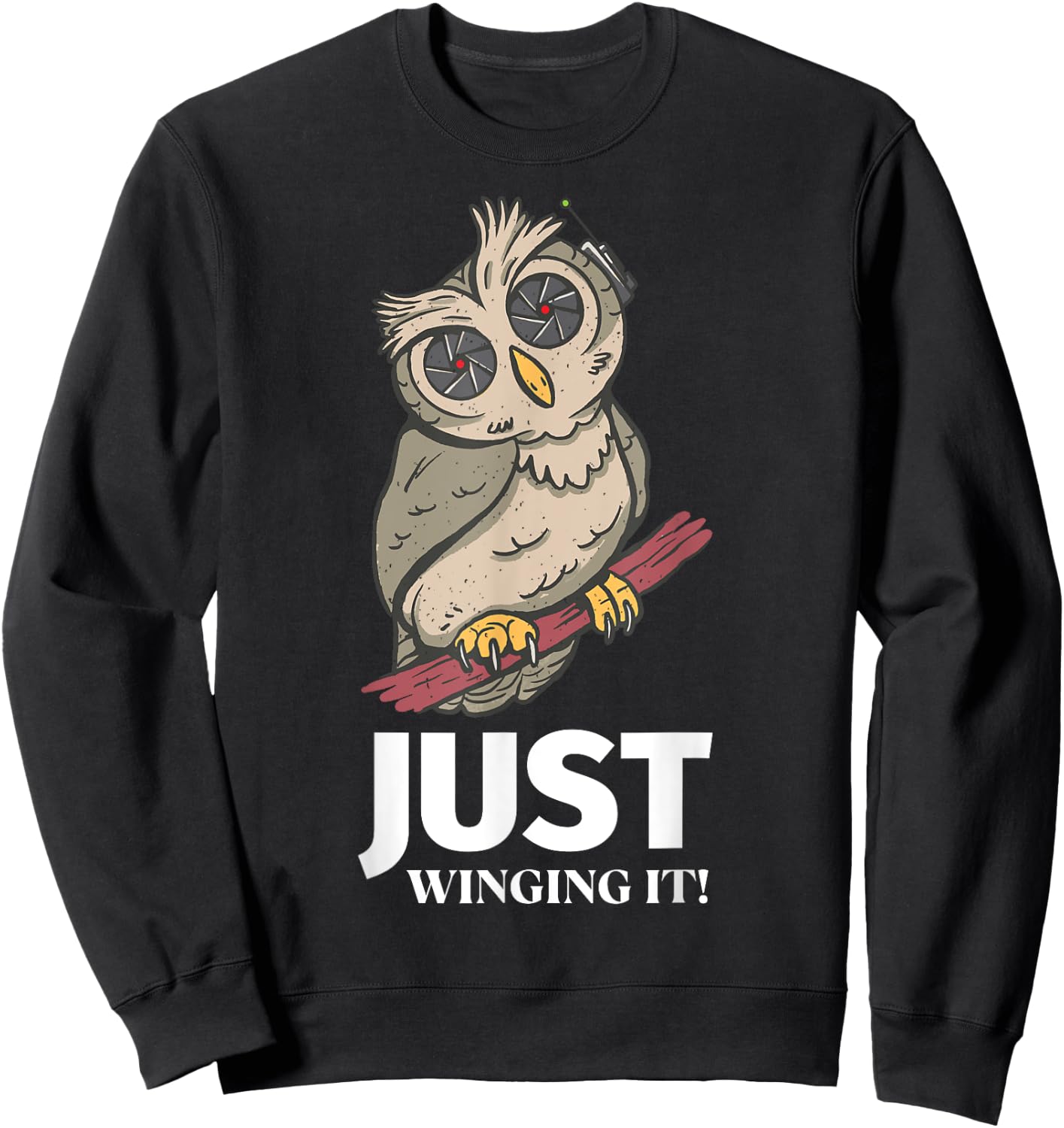 Owl Just winging it! Sweatshirt - Sweatshirt | Black