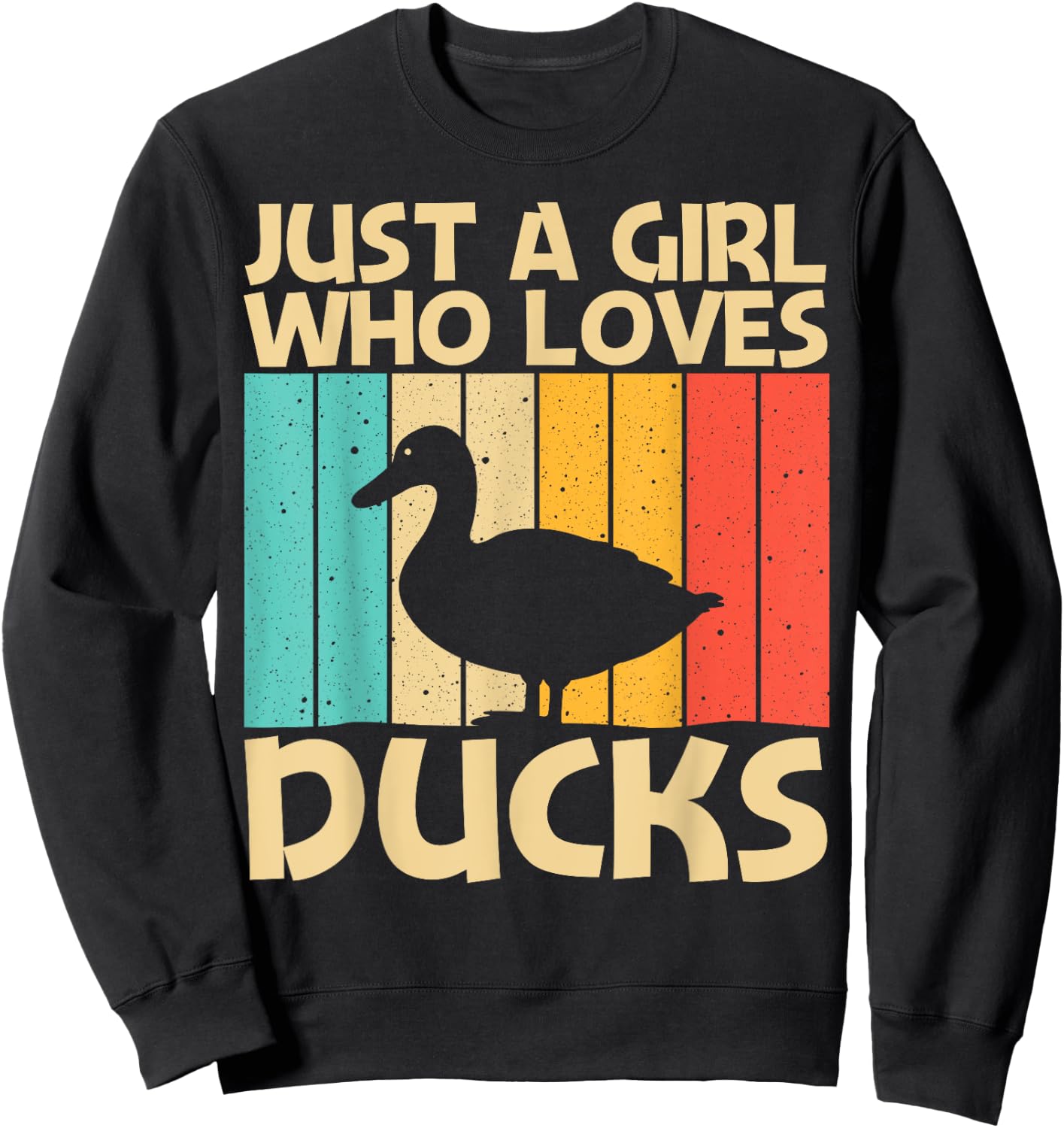 Funny Duck Design For Girls Kids Duck Farmer Hunting Lovers Sweatshirt - Sweatshirt | Black