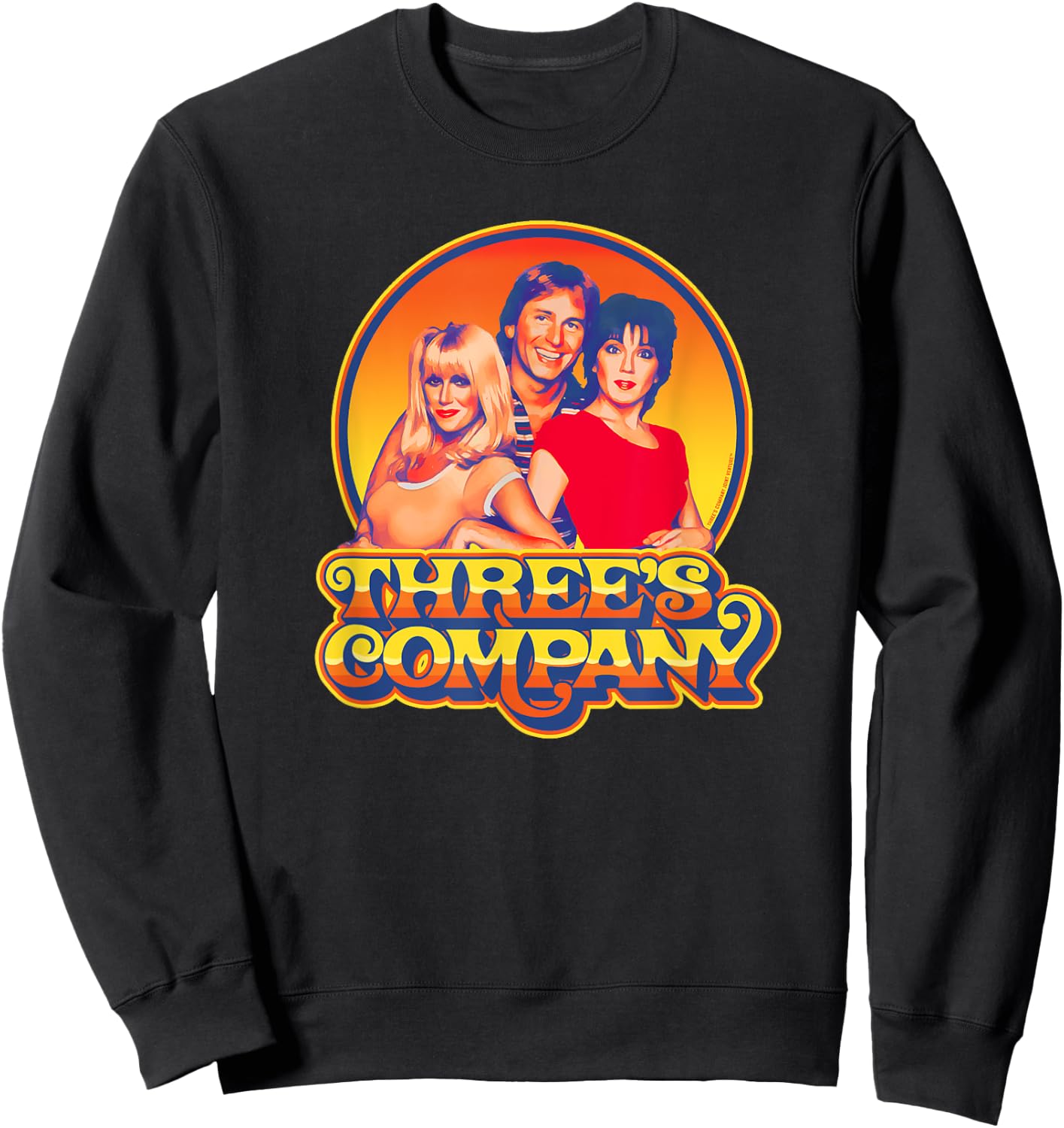 Three's Company 1980's Sunset Retro Jack Jan & Chrissy Sweatshirt - Sweatshirt | Black