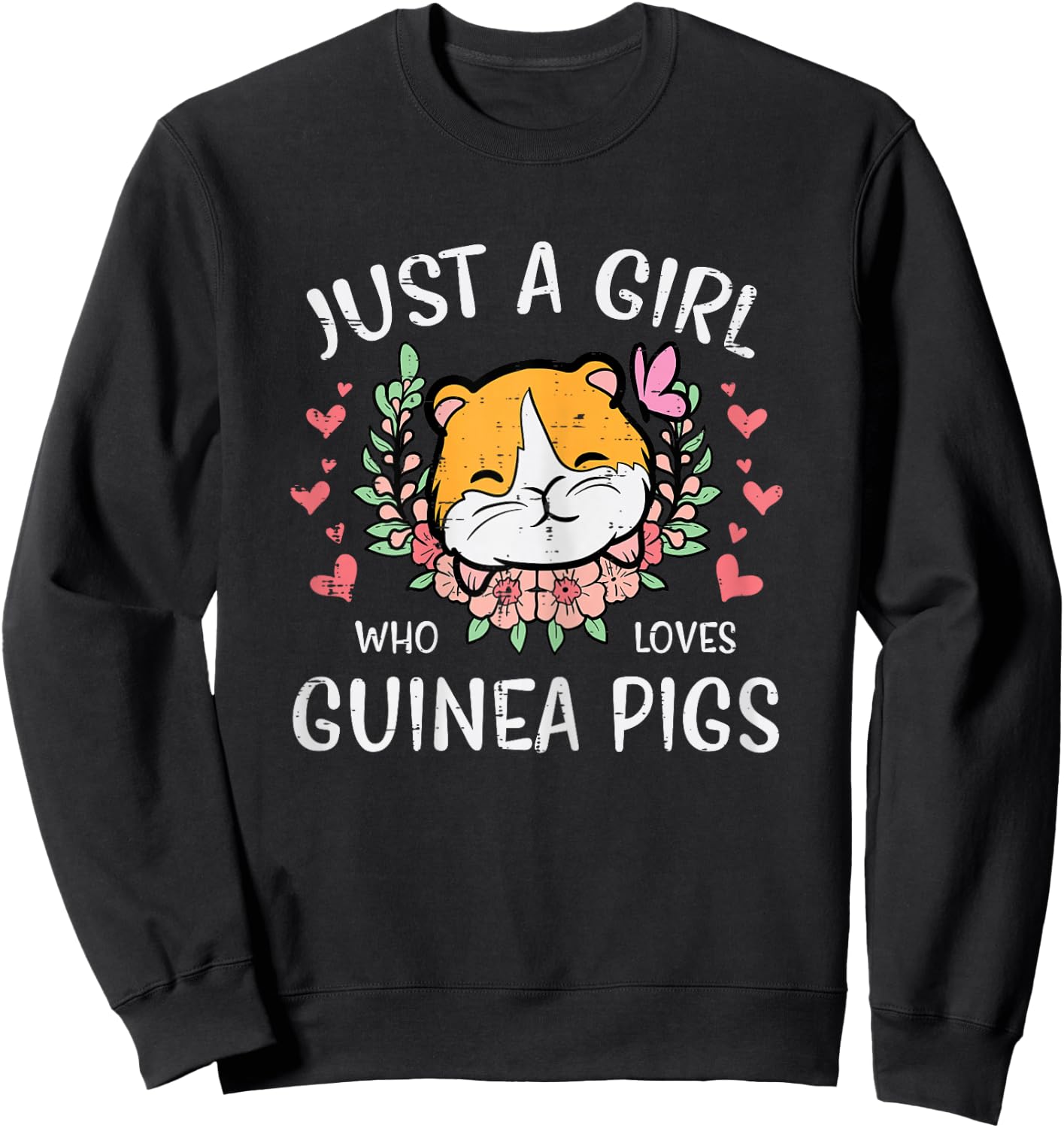 Just A Girl Who Loves Guinea Pigs Cute Cavy Girls Kids Women Sweatshirt - Sweatshirt | Black