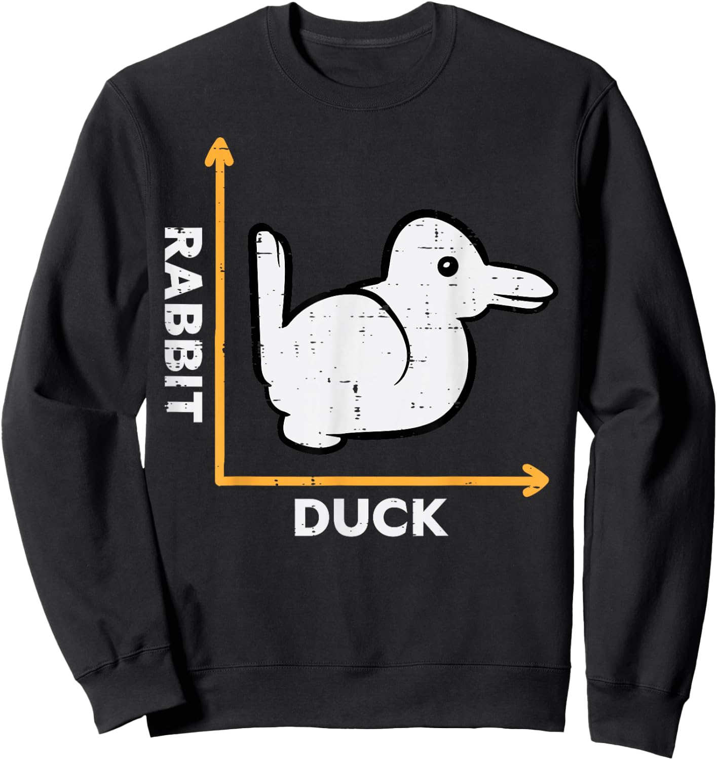 Rabbit Duck Graph Funny Optic Visual Illusion Men Women Kids Sweatshirt - Sweatshirt | Black