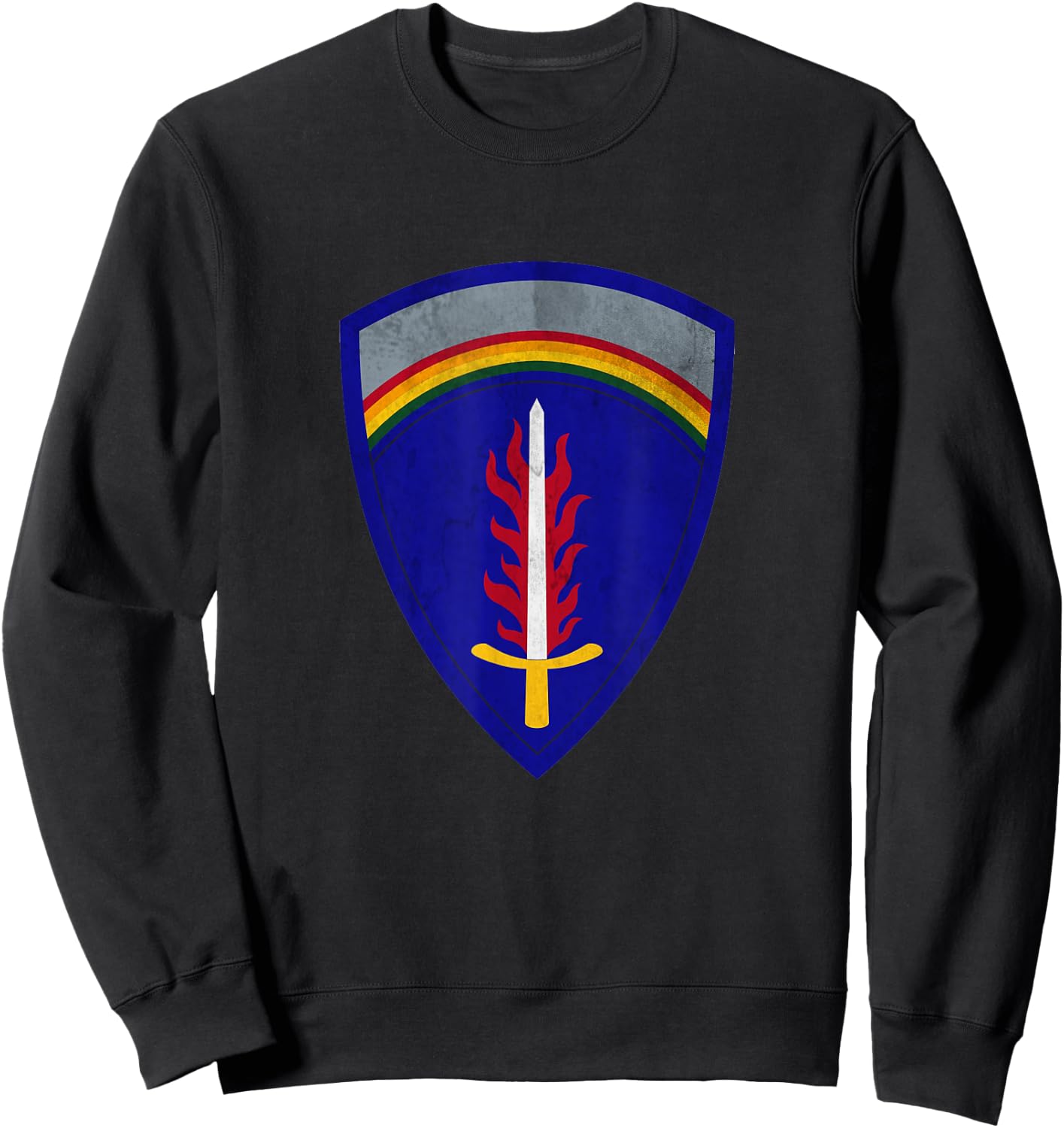 USAREUR-AF Europe and Africa Military Veteran Papa Christmas Sweatshirt - Sweatshirt | Black