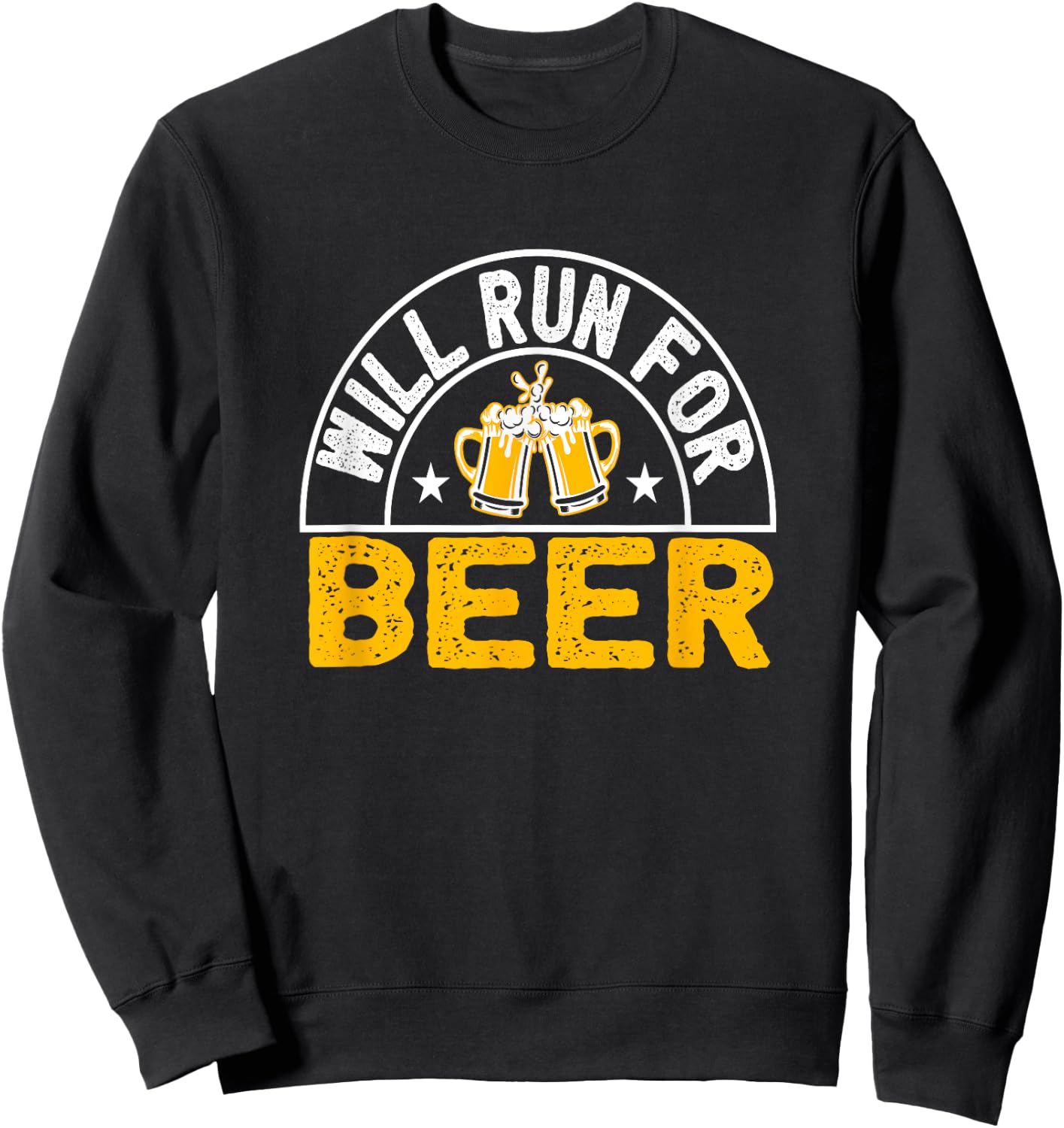Will Run For Beer funny runner beer drinking Sweatshirt - Sweatshirt | Black