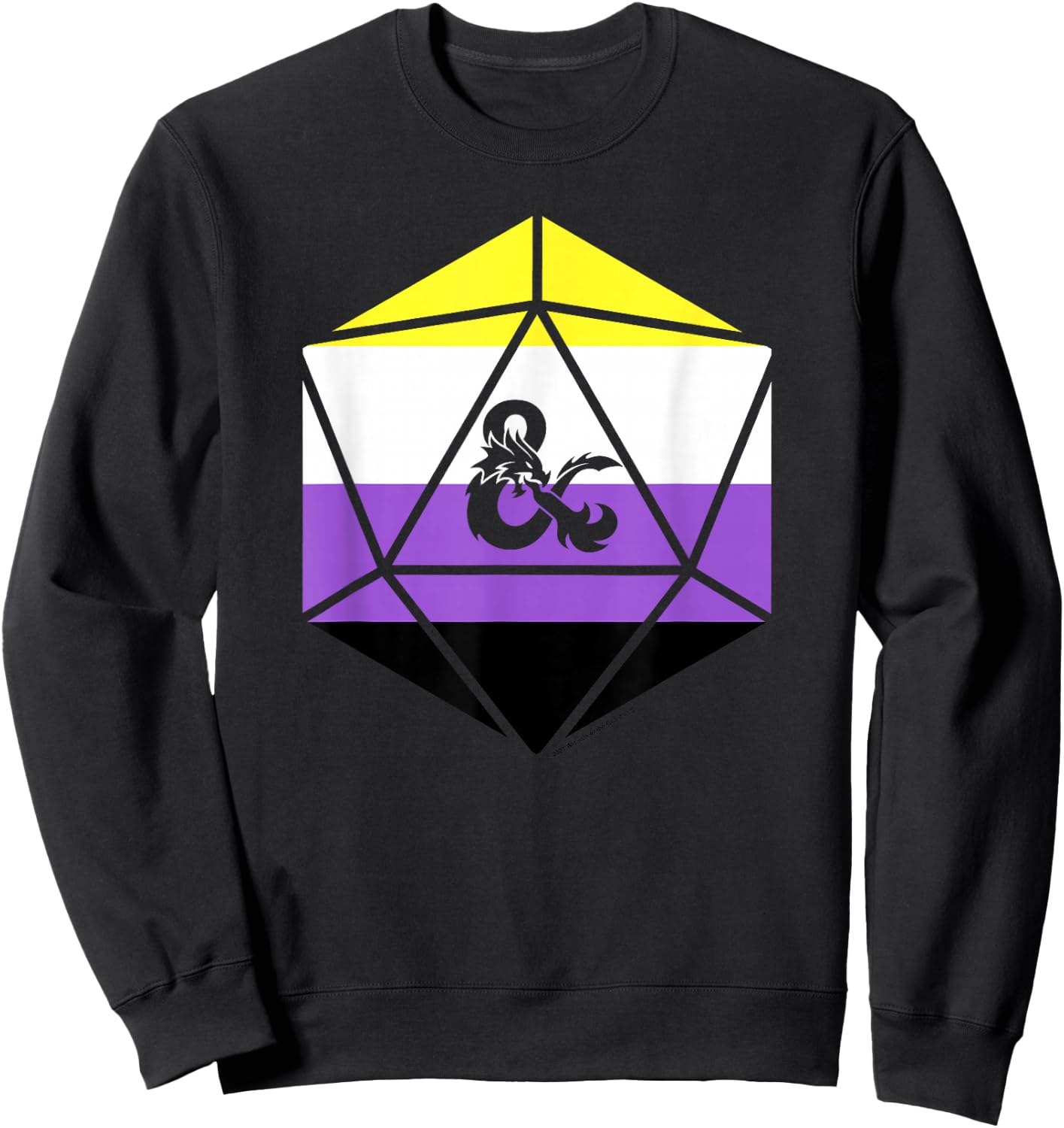 Dungeons & Dragons Non-binary Pride Flag Dice Logo Sweatshirt - Sweatshirt | Black