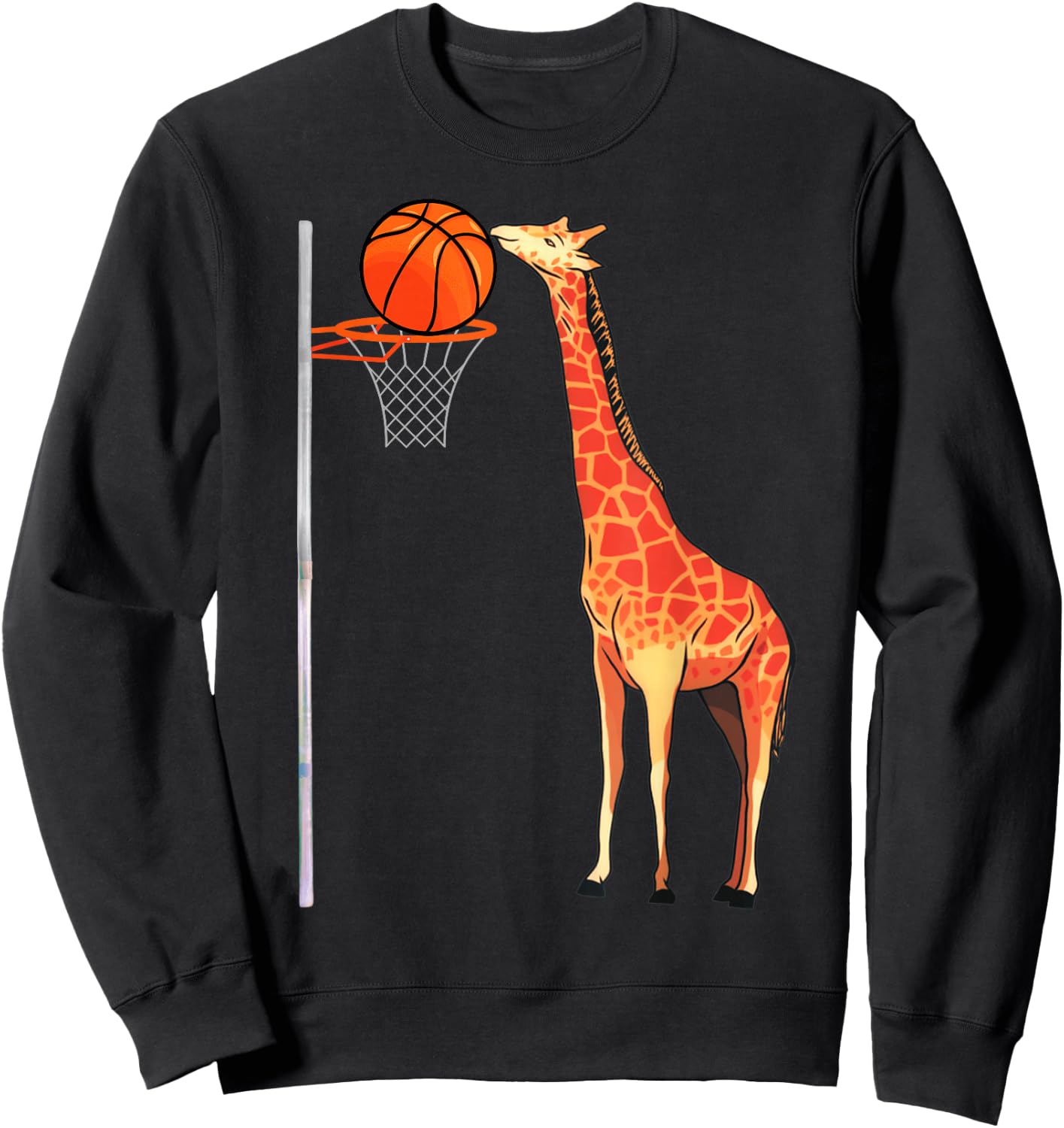 Giraffe Basketball Slam Dunk Hoop Dribbling Drills Bball Sweatshirt - Sweatshirt | Black
