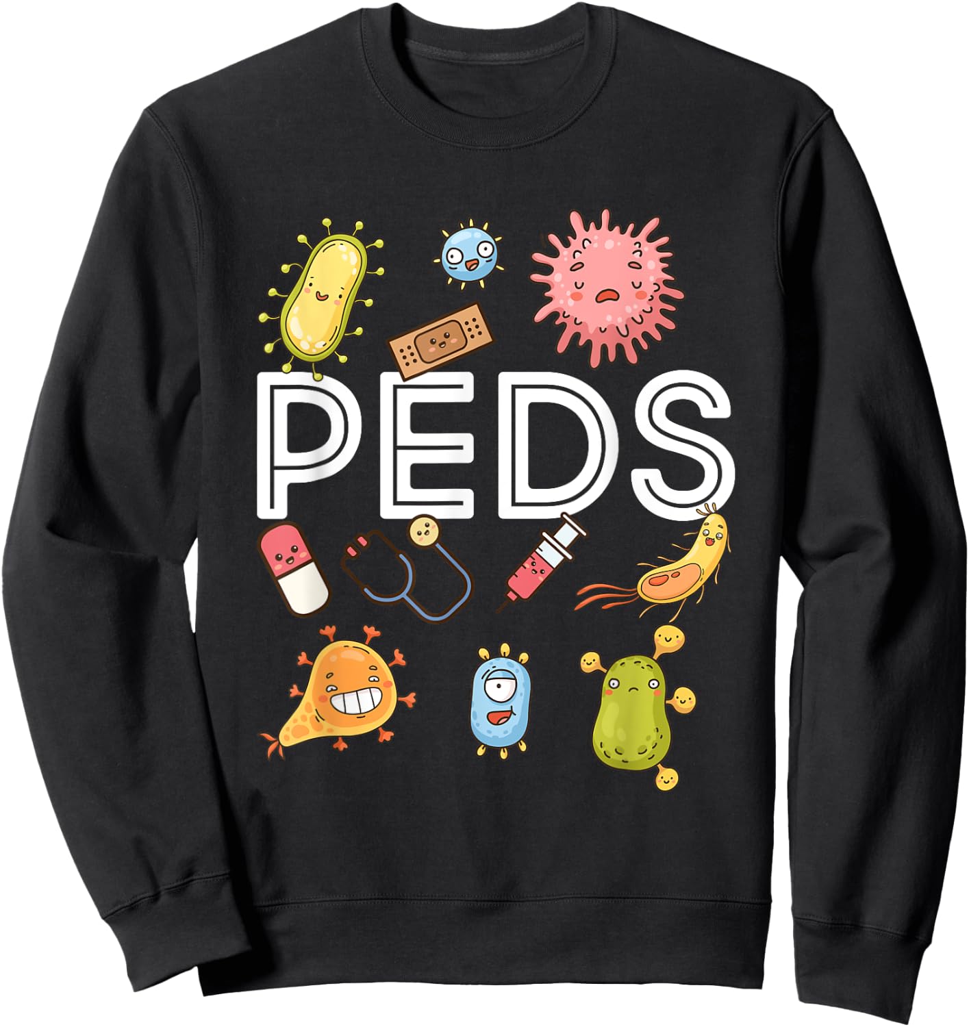 Pediatric Nurse PEDS Nursing Appreciation Pediatric Sweatshirt - Sweatshirt | Black