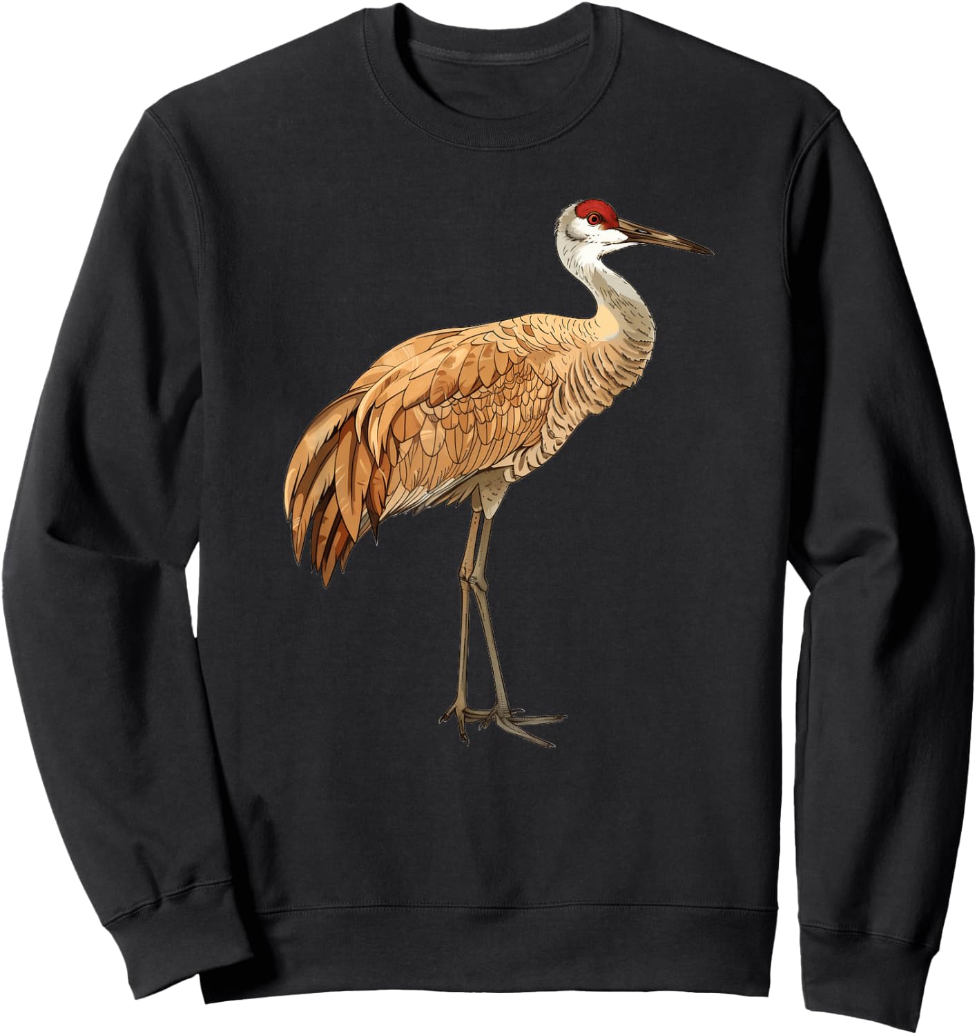 Sandhill Crane In A Thoughtful Pose Sweatshirt - Sweatshirt | Black