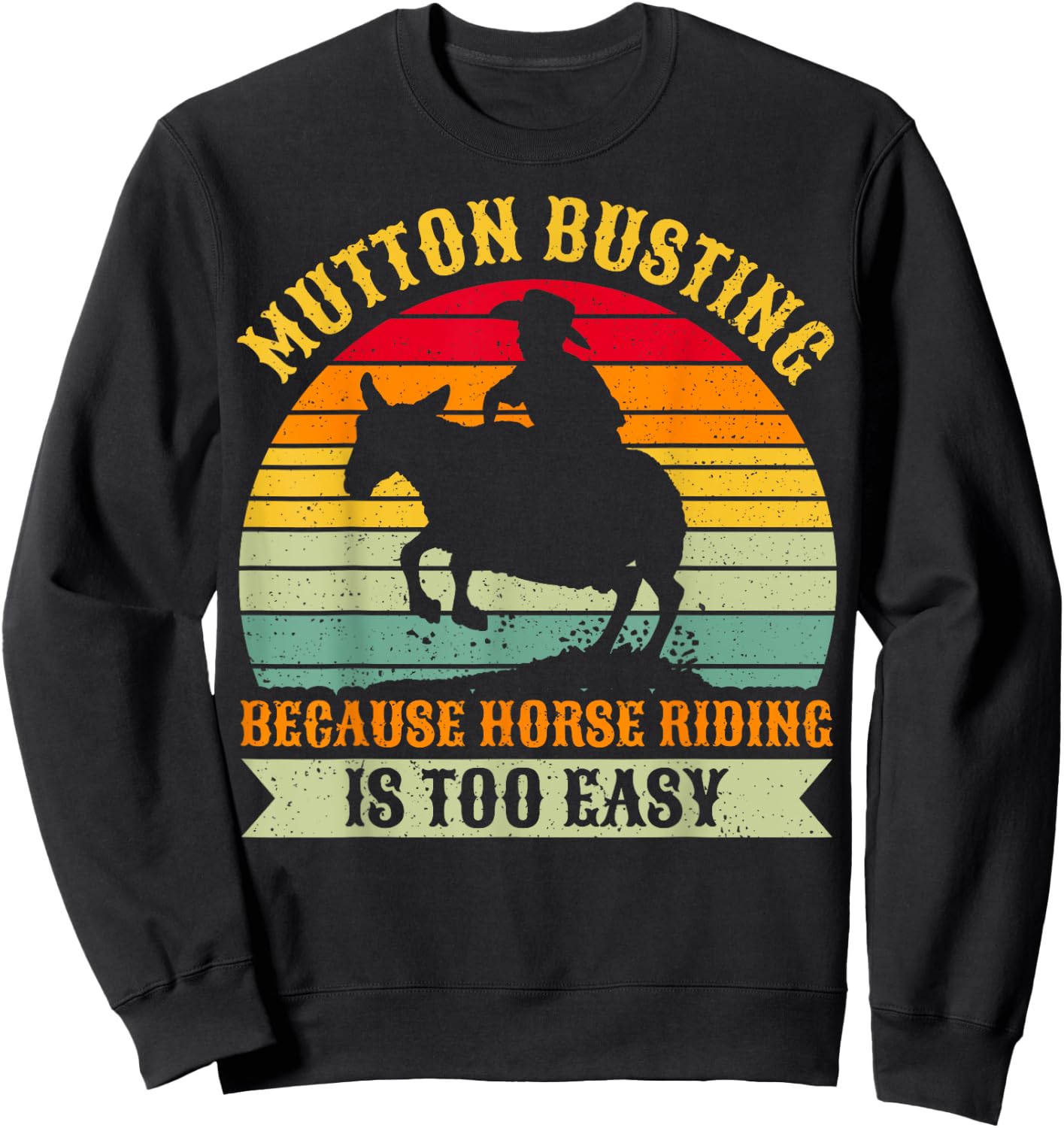 Youth Rodeo Mutton Busting Design for a Mutton Buster Sweatshirt - Sweatshirt | Black