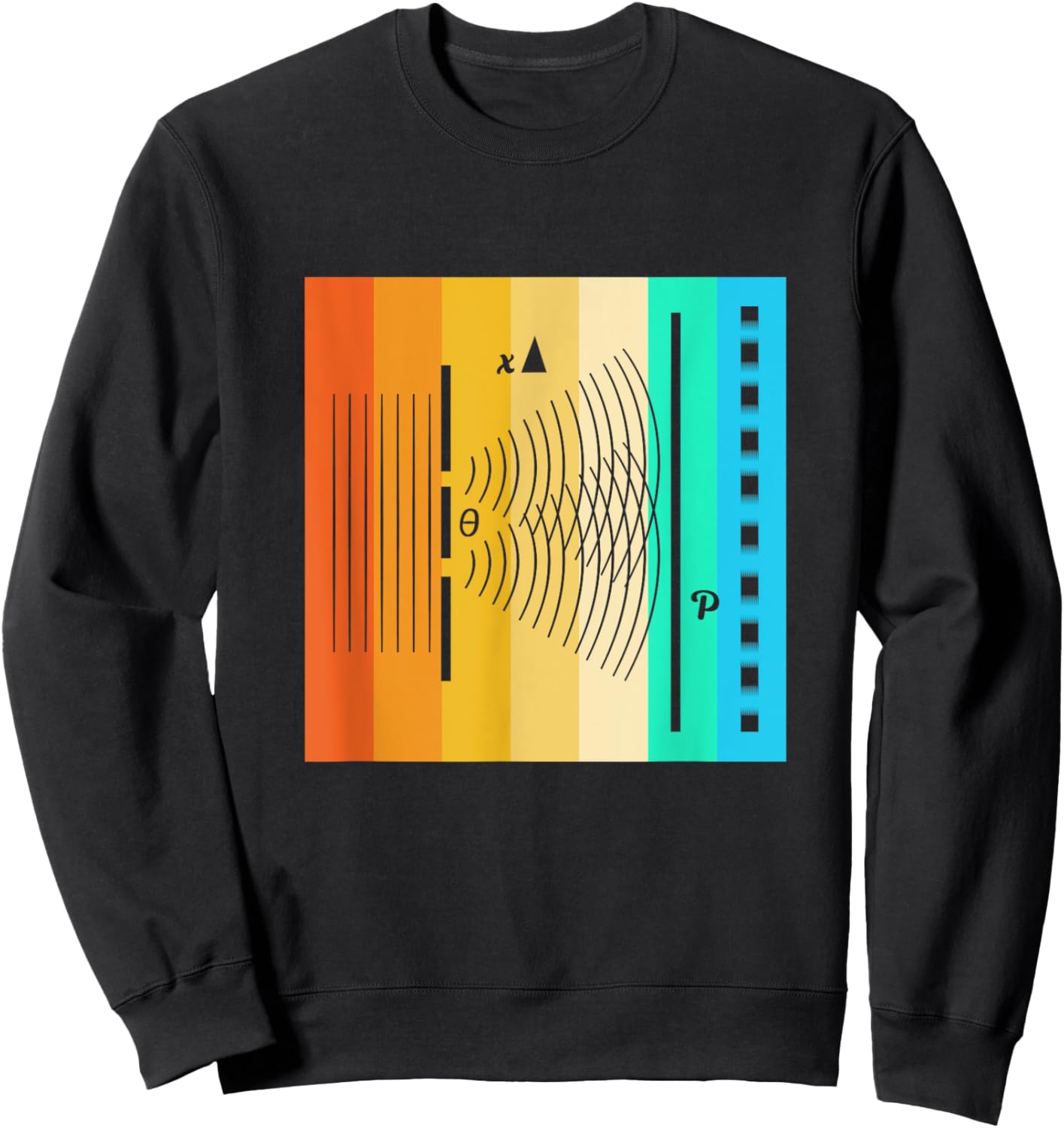 Retro Quantum Physics Quantum Double Slit Experiment Sweatshirt - Sweatshirt | Black