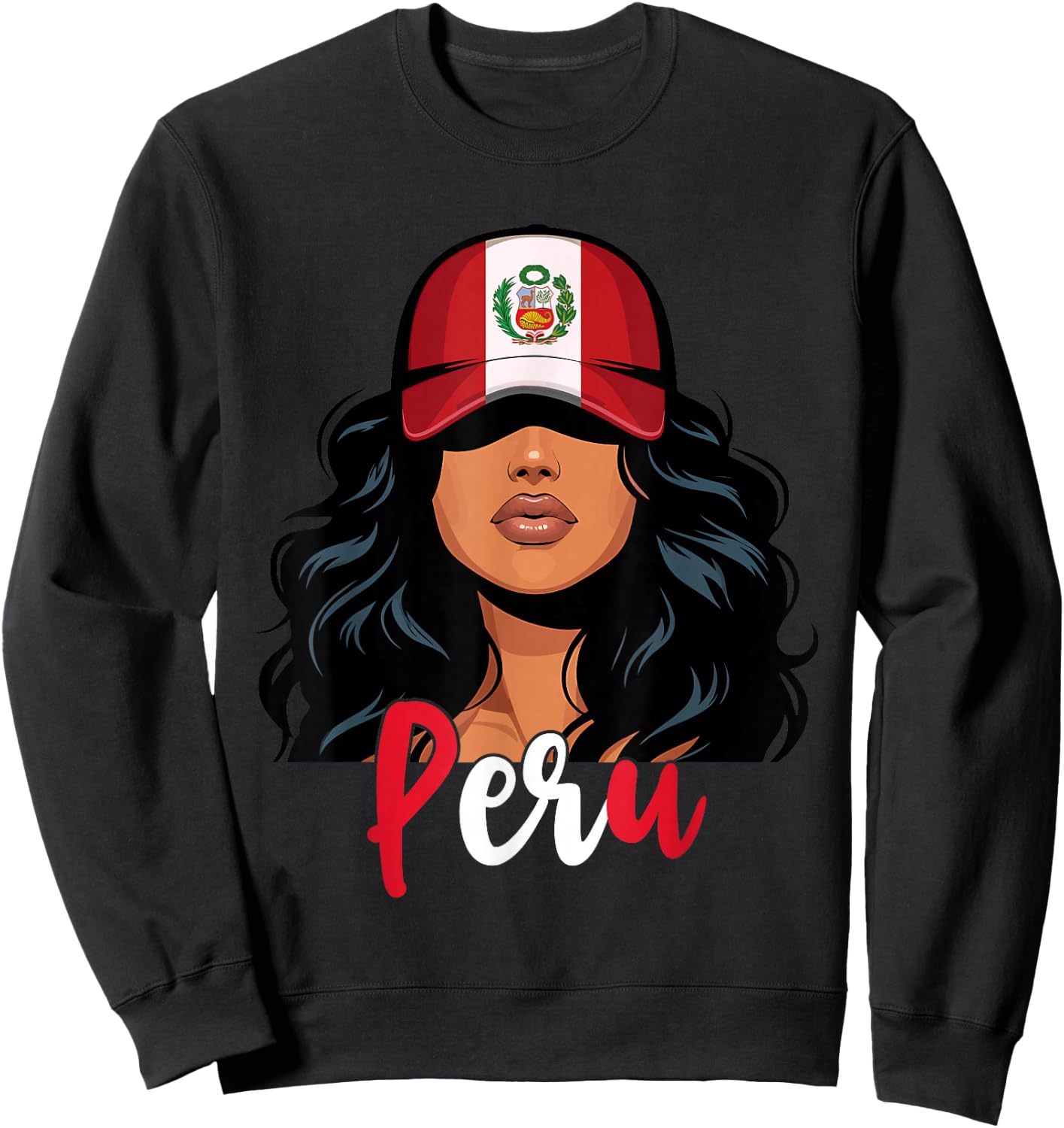 Peruvian Girl Peru Flag Proud Peruana Women Sweatshirt - Sweatshirt | Black