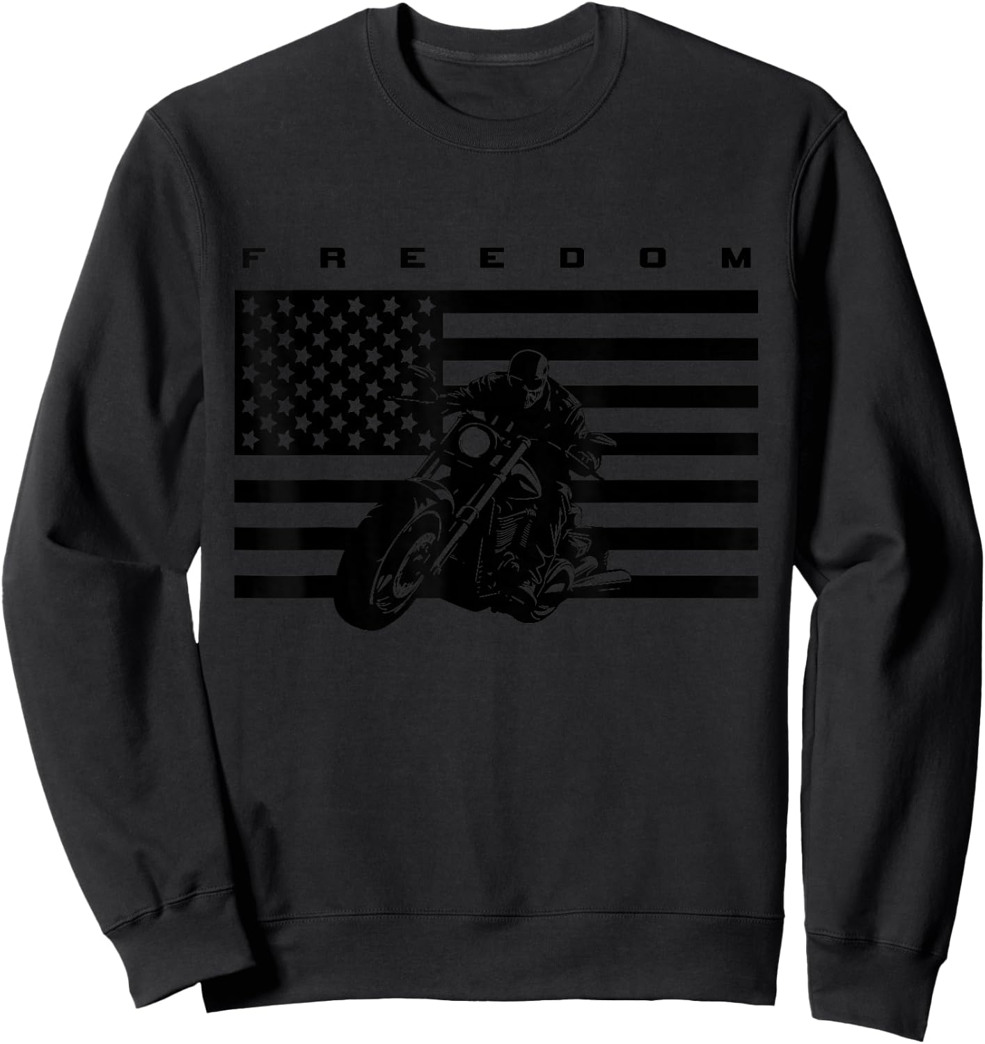 American Flag Motorcycle Apparel - Motorcycle Sweatshirt - Sweatshirt | Black