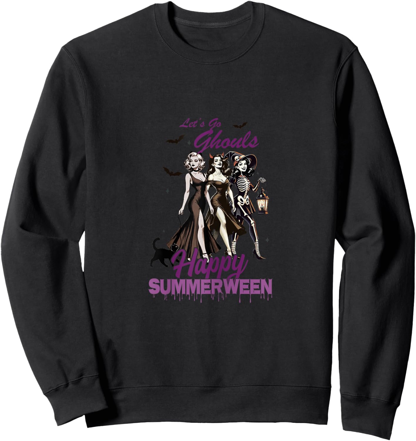 Happy Summerween Ghoul Girl Squad Sweatshirt - Sweatshirt | Black