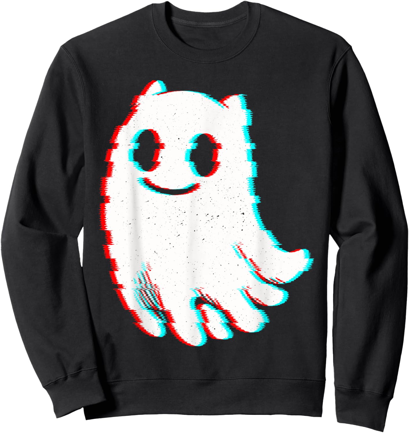 Funny Cat Ghost Vaporwave Outfit Techno Rave EDM Music Sweatshirt - Sweatshirt | Black